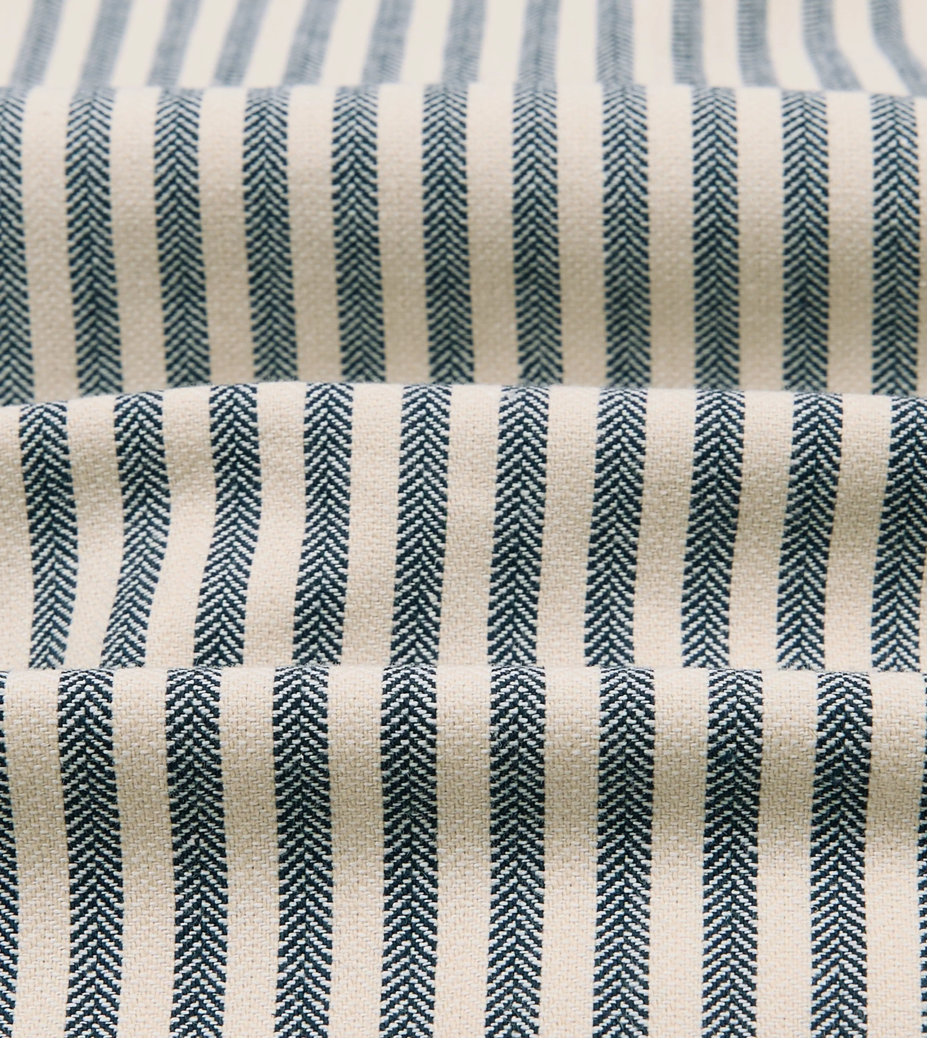 Blue and Ecru Stripe Cotton-Linen Deck Chore Jacket sold by Drake's London product image thumbnail 2
