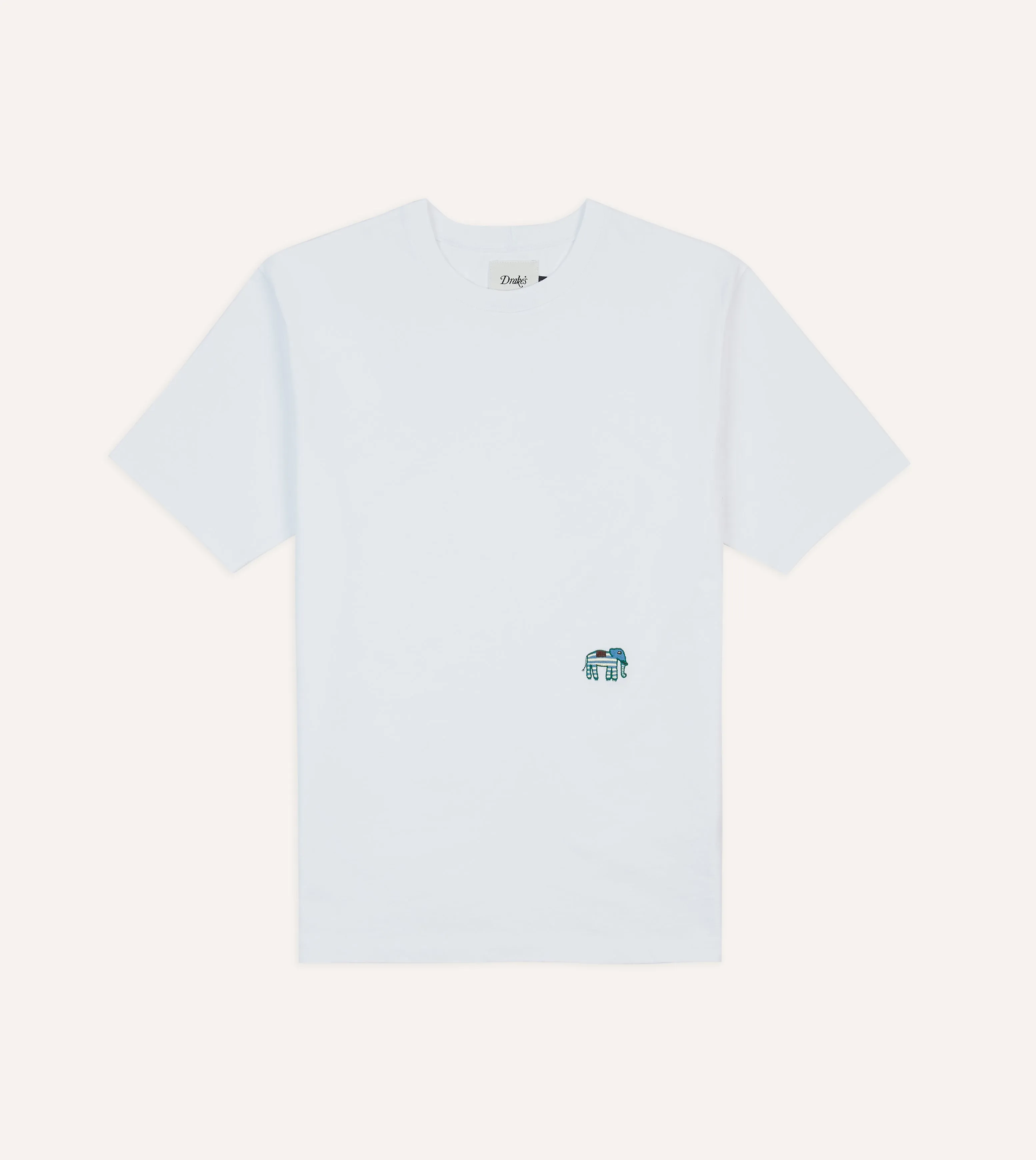 White Elephant Embroidered Crew Neck Hiking T-Shirt sold by Drake's London