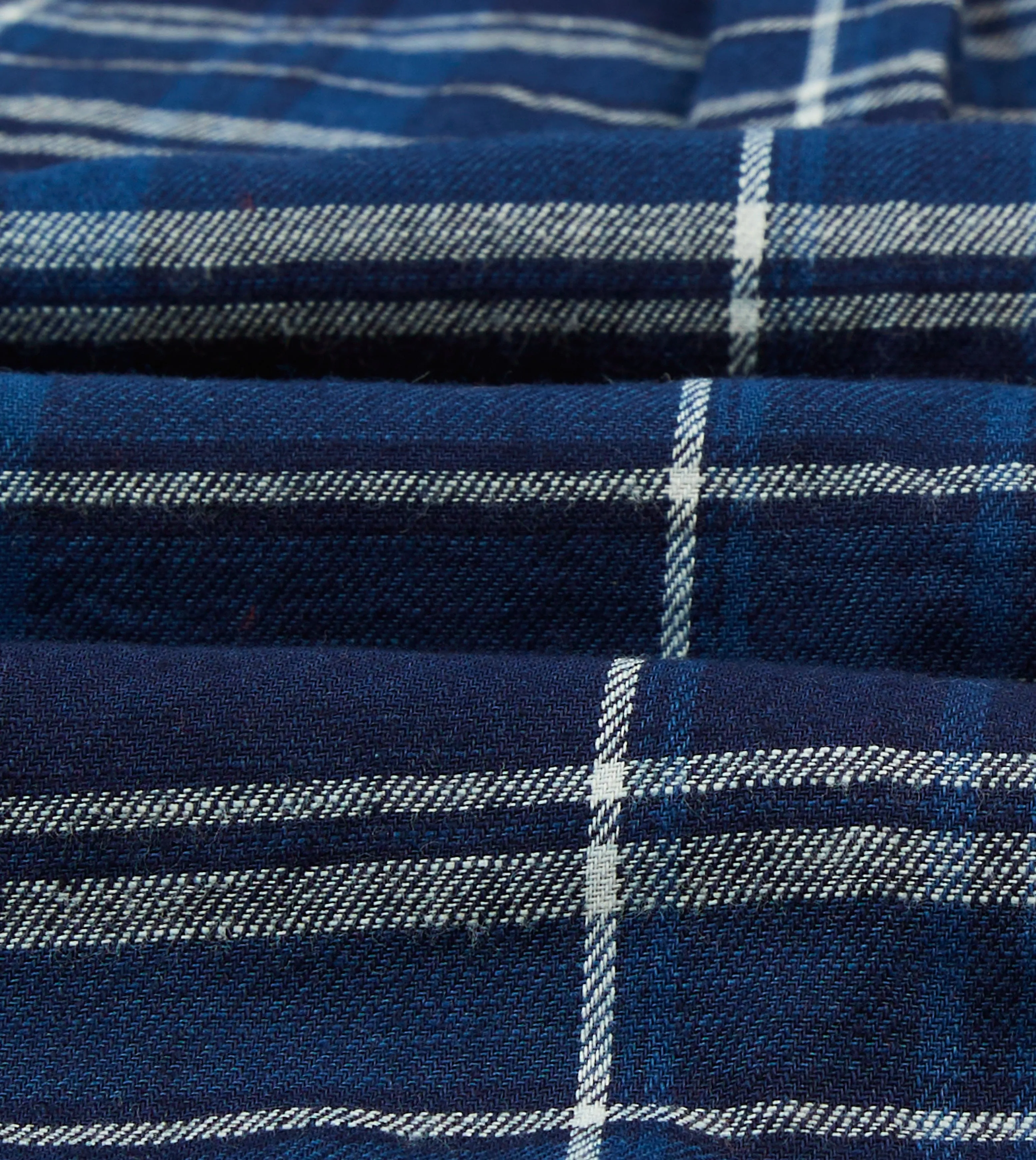 Blue Check Cotton Long Point Collar Work Shirt sold by Drake's London product image thumbnail 2