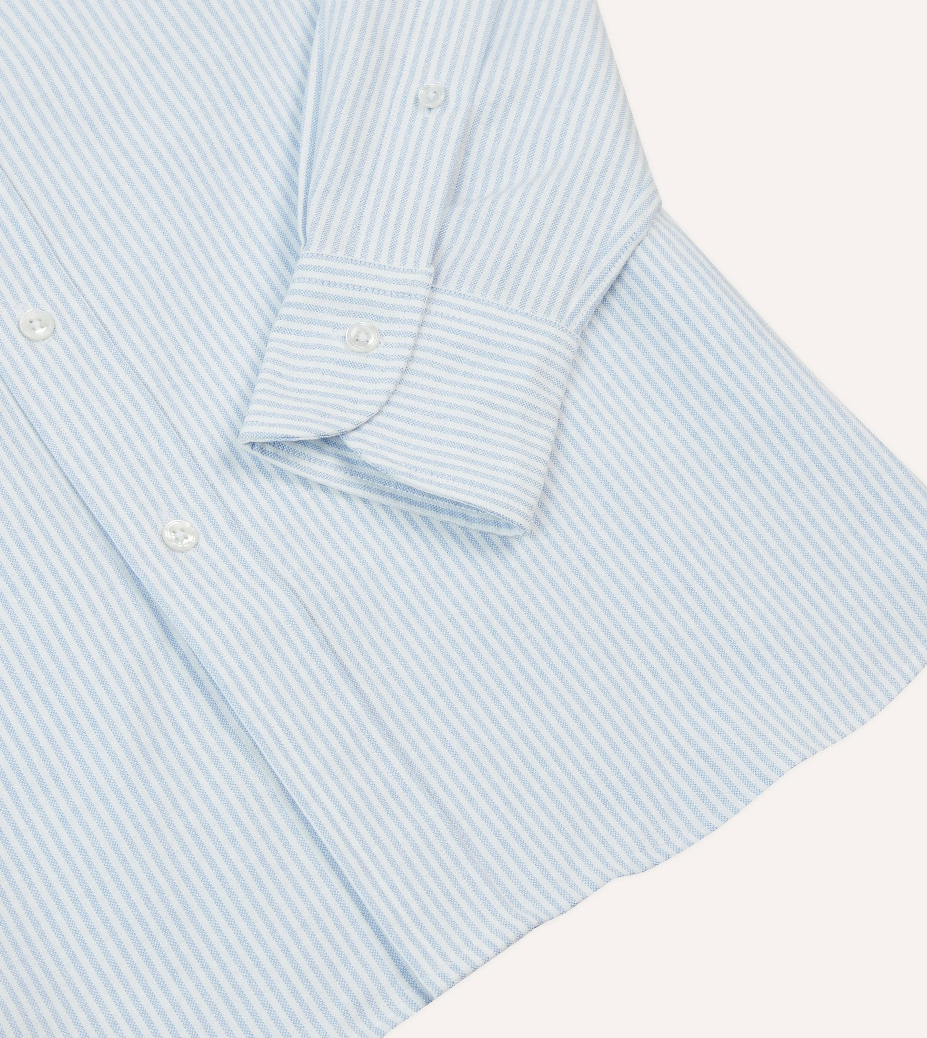 Blue Oxford Cloth Long Point Collar Work Shirt sold by Drake's London product image thumbnail 5
