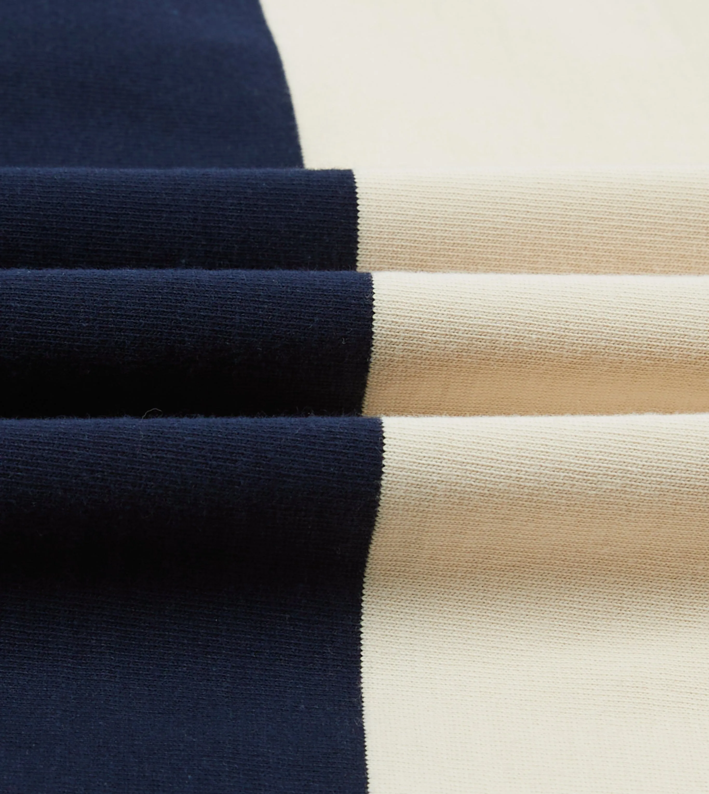 Navy, Red and Ecru Vertical Block Stripe Cotton Rugby Shirt sold by Drake's London product image thumbnail 2