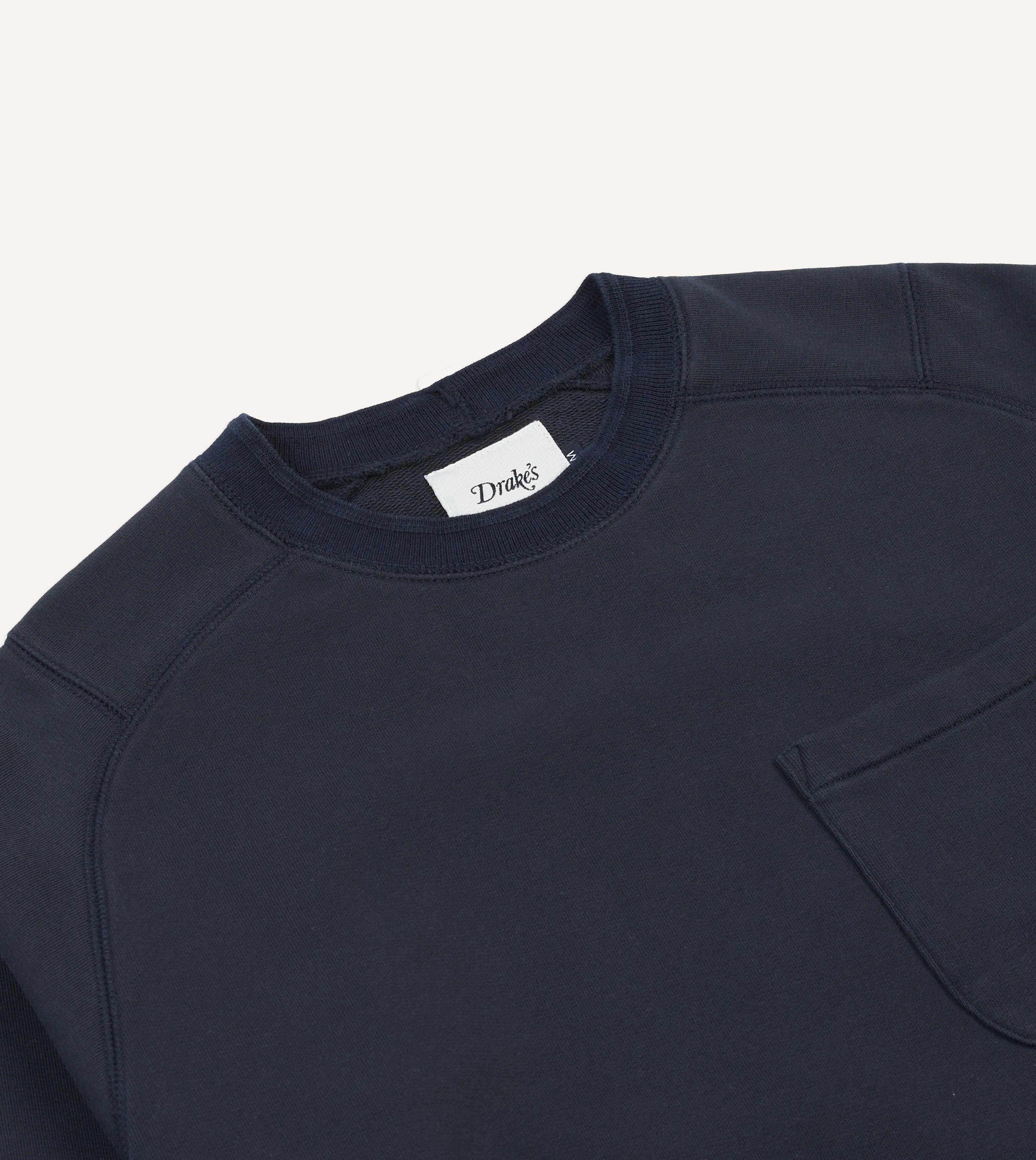 Navy Heavy Cotton Crew Neck Hiking T-Shirt sold by Drake's London product image thumbnail 3