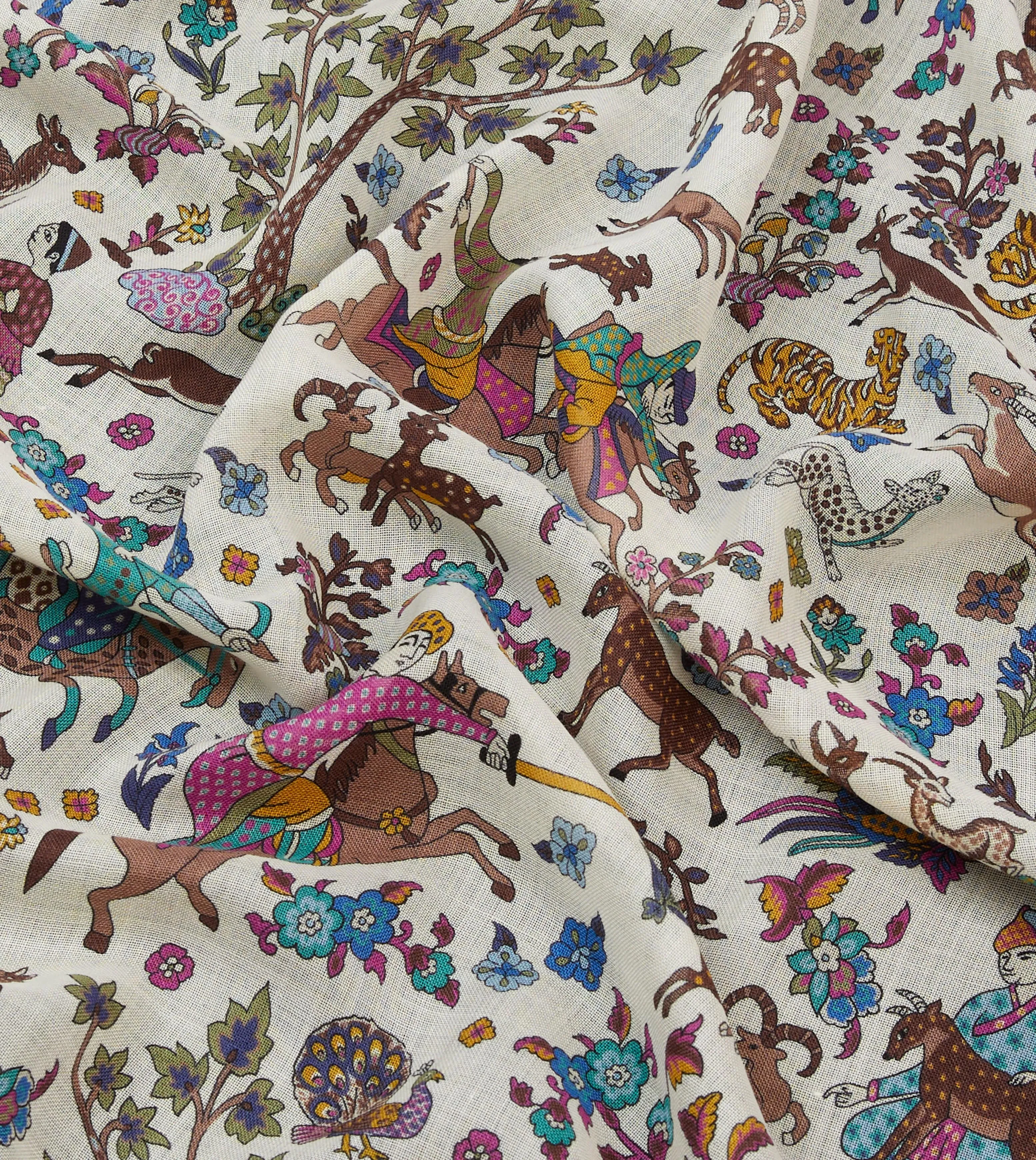 Ecru Summer Mughal Print Wool Silk Scarf sold by Drake's London product image thumbnail 2