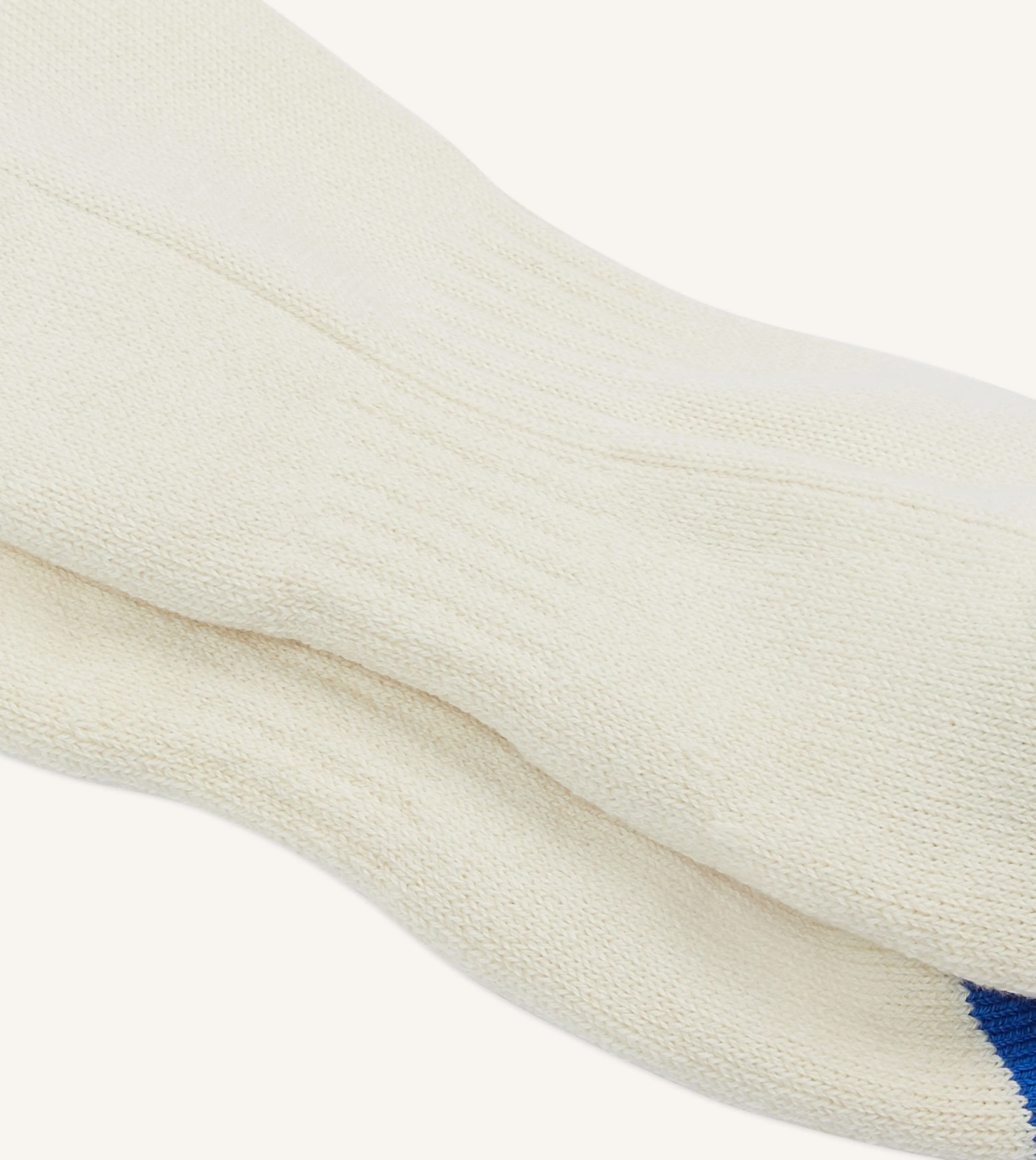 Ecru, Green and Orange 3 Stripe Cotton Sports Sock sold by Drake's London product image thumbnail 2