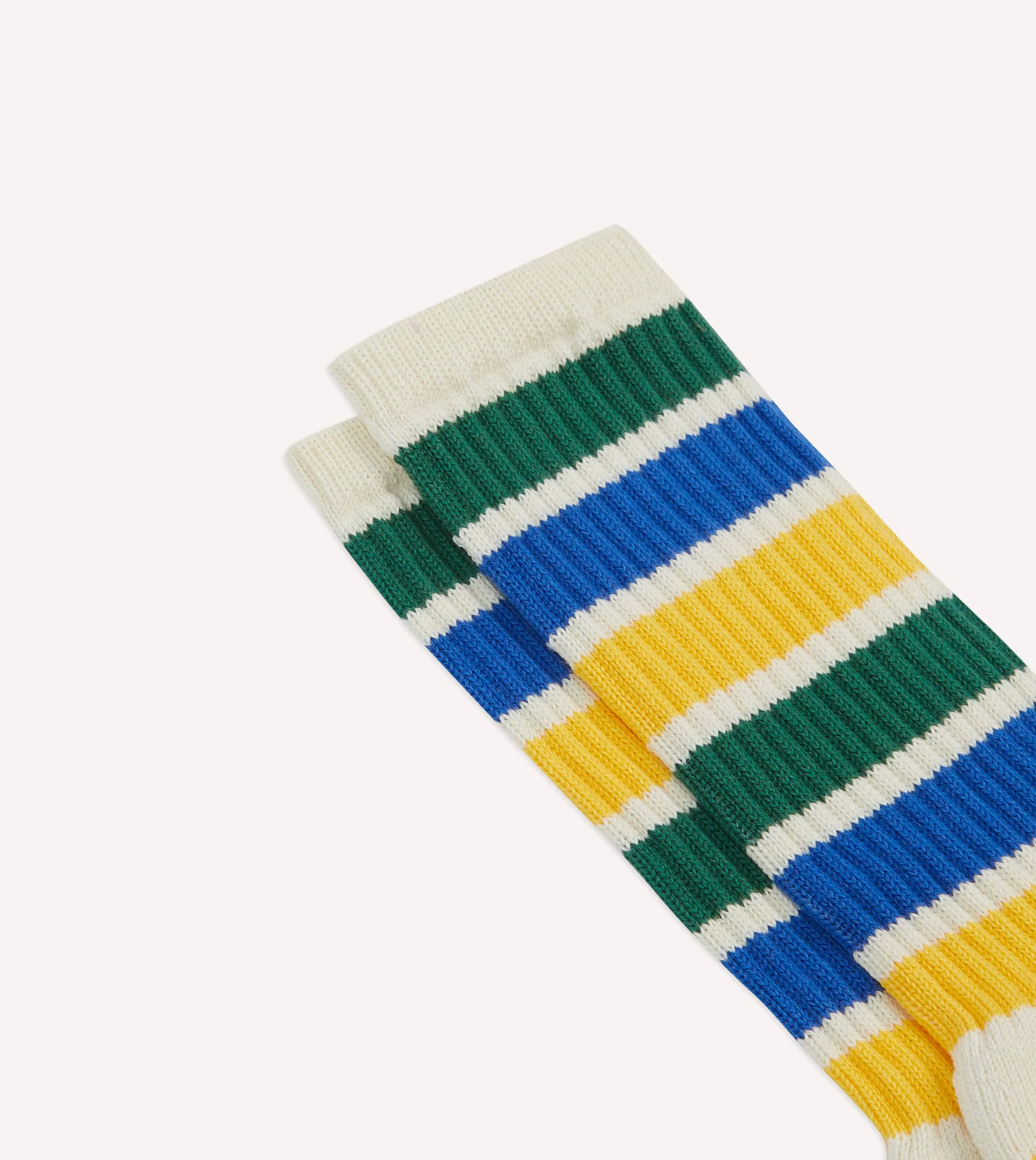 Ecru Multi 6 Stripe Cotton Sports Sock sold by Drake's London product image thumbnail 3