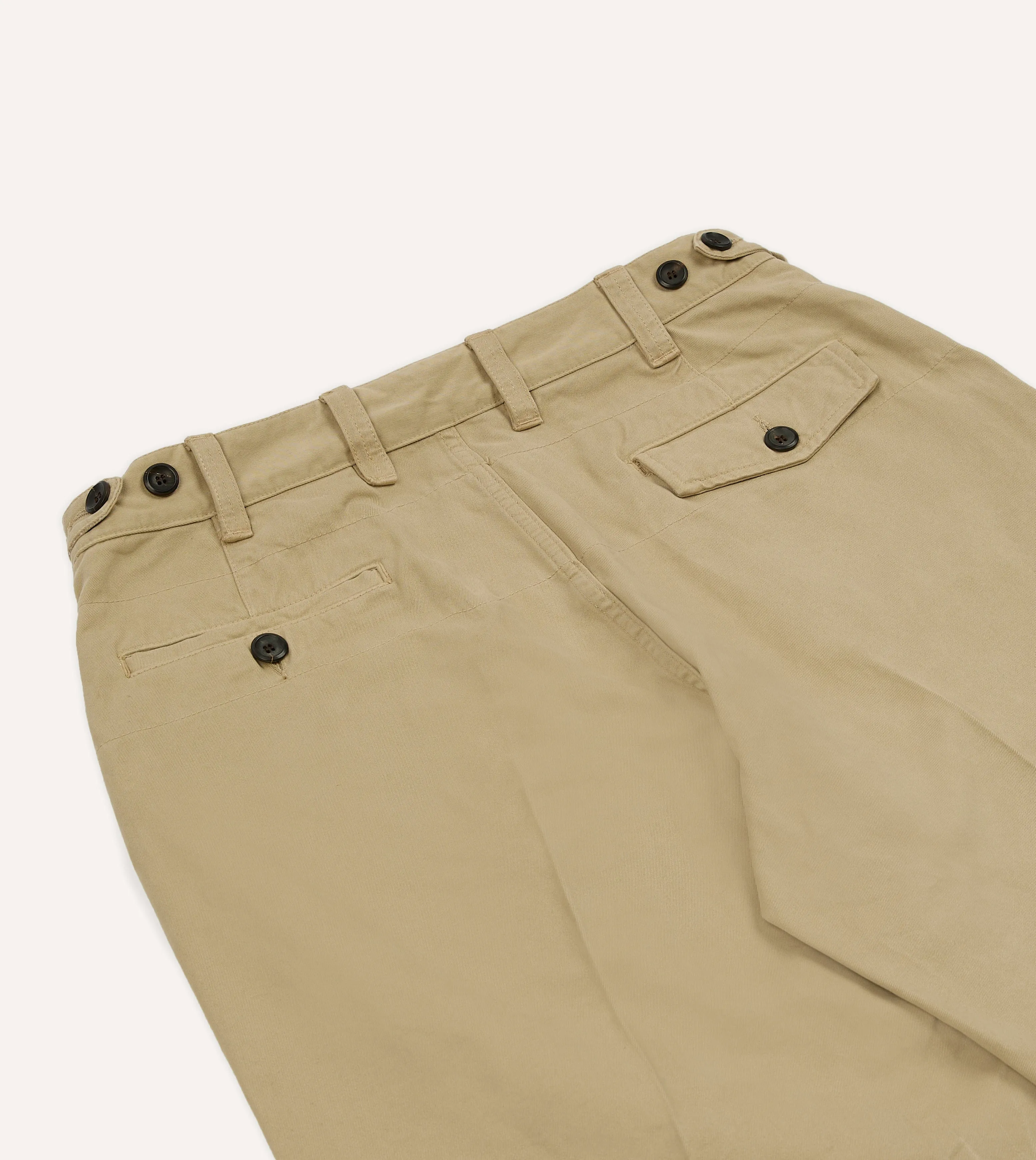 Sand Textured Cotton Flat Front Chino sold by Drake's London product image thumbnail 5