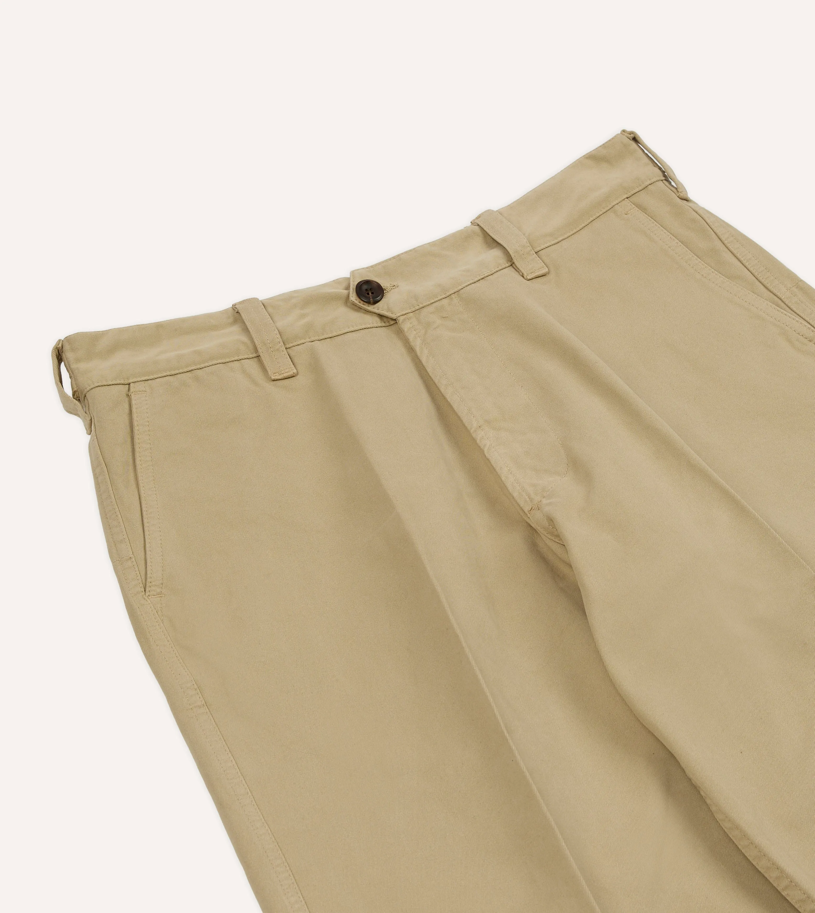 Sand Textured Cotton Flat Front Chino sold by Drake's London product image thumbnail 4