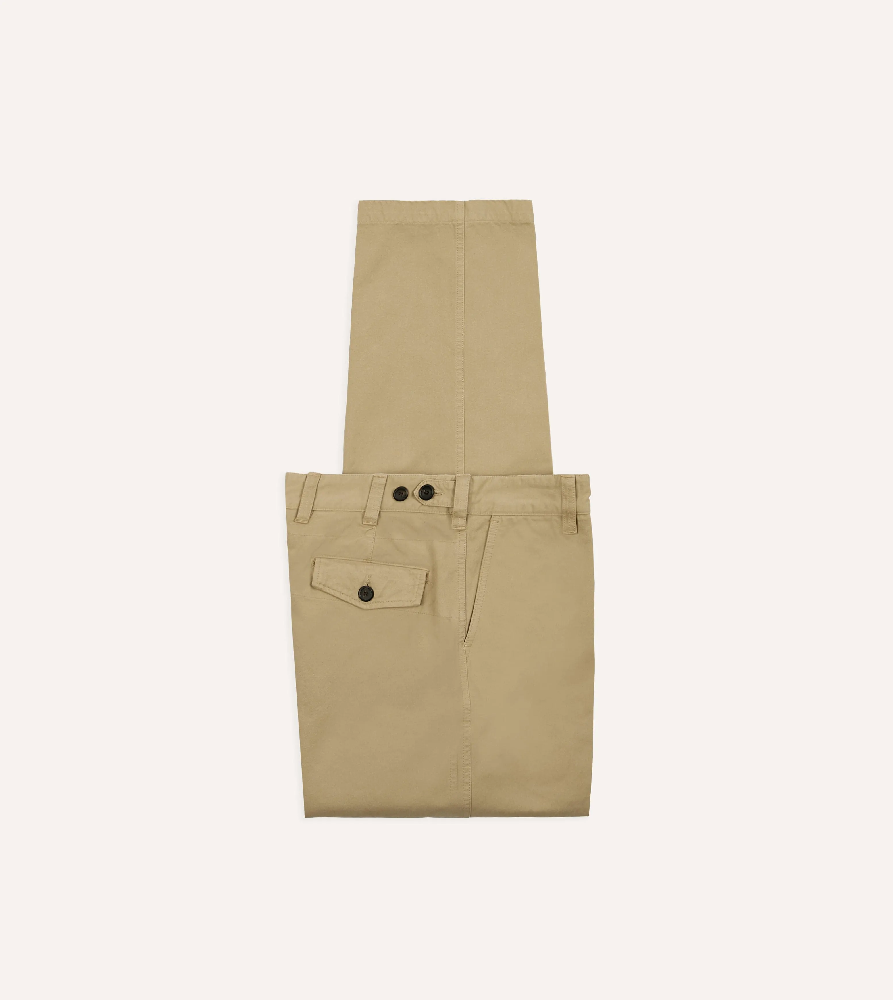 Sand Textured Cotton Flat Front Chino sold by Drake's London