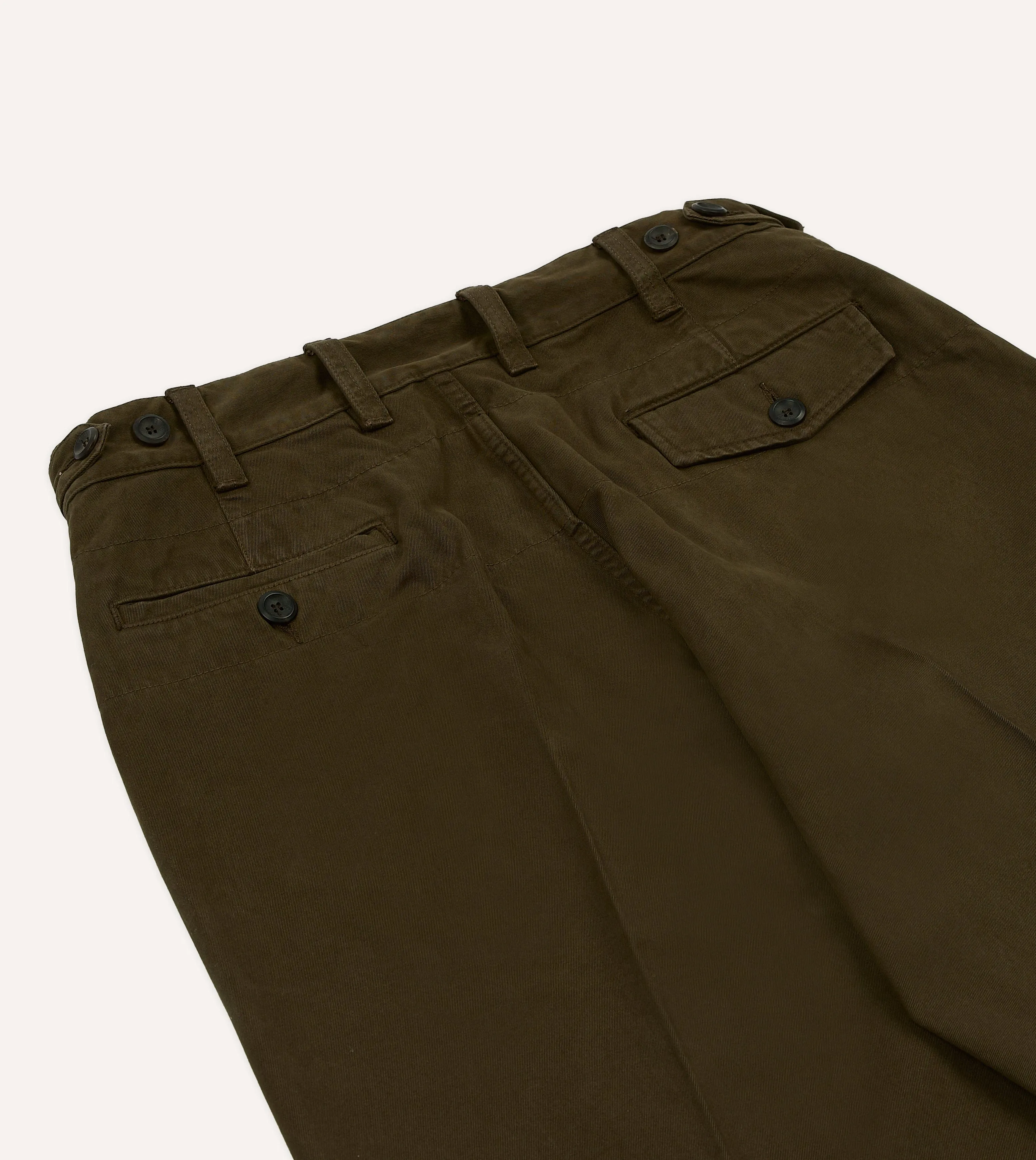 Brown Textured Cotton Flat Front Chino sold by Drake's London product image thumbnail 5