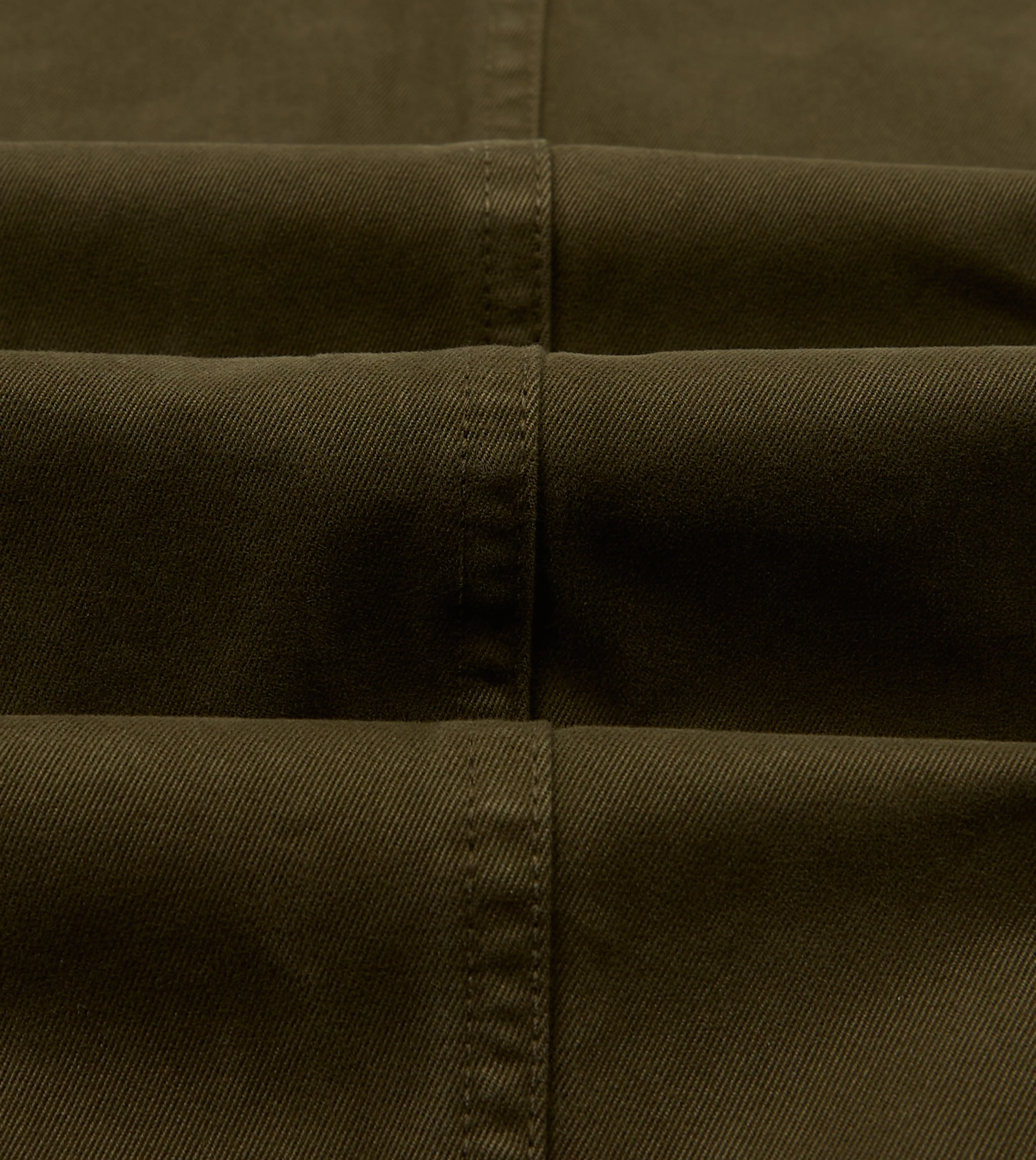 Olive Textured Cotton Flat Front Chino sold by Drake's London product image thumbnail 2