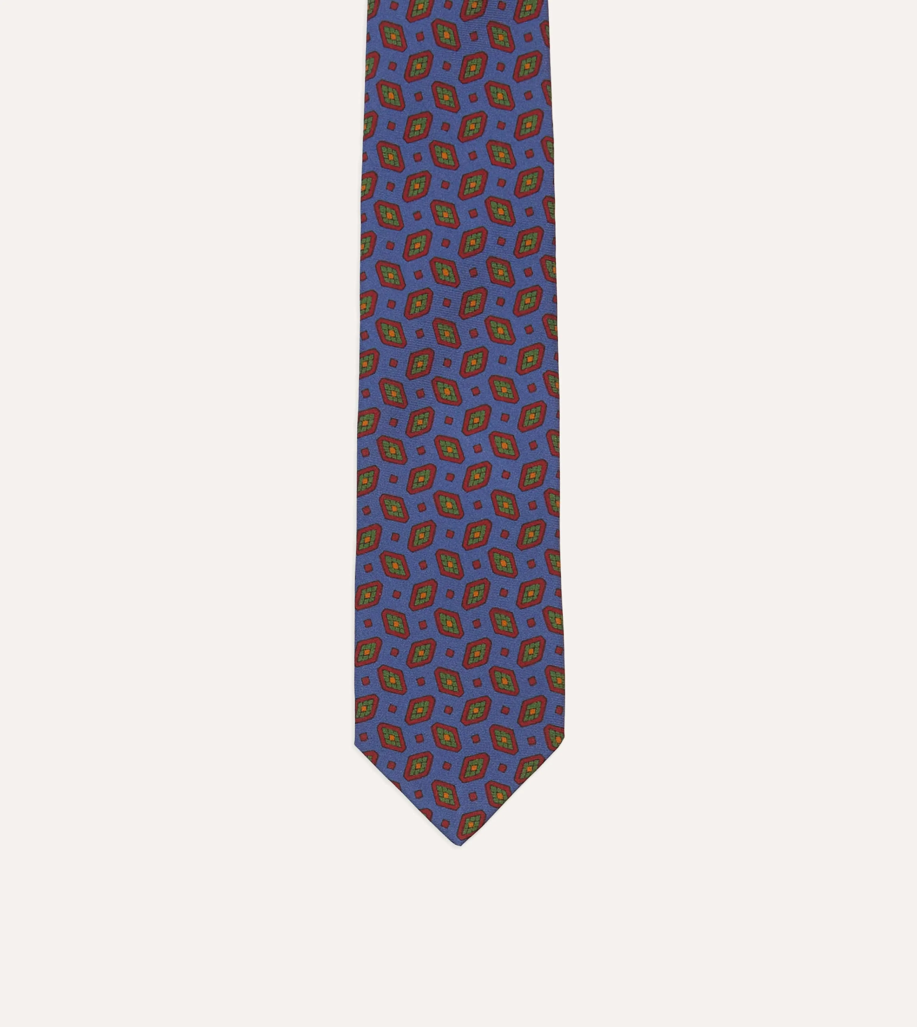 Blue Medallion Print Madder Silk Self-Tipped Tie sold by Drake's London product image thumbnail 3