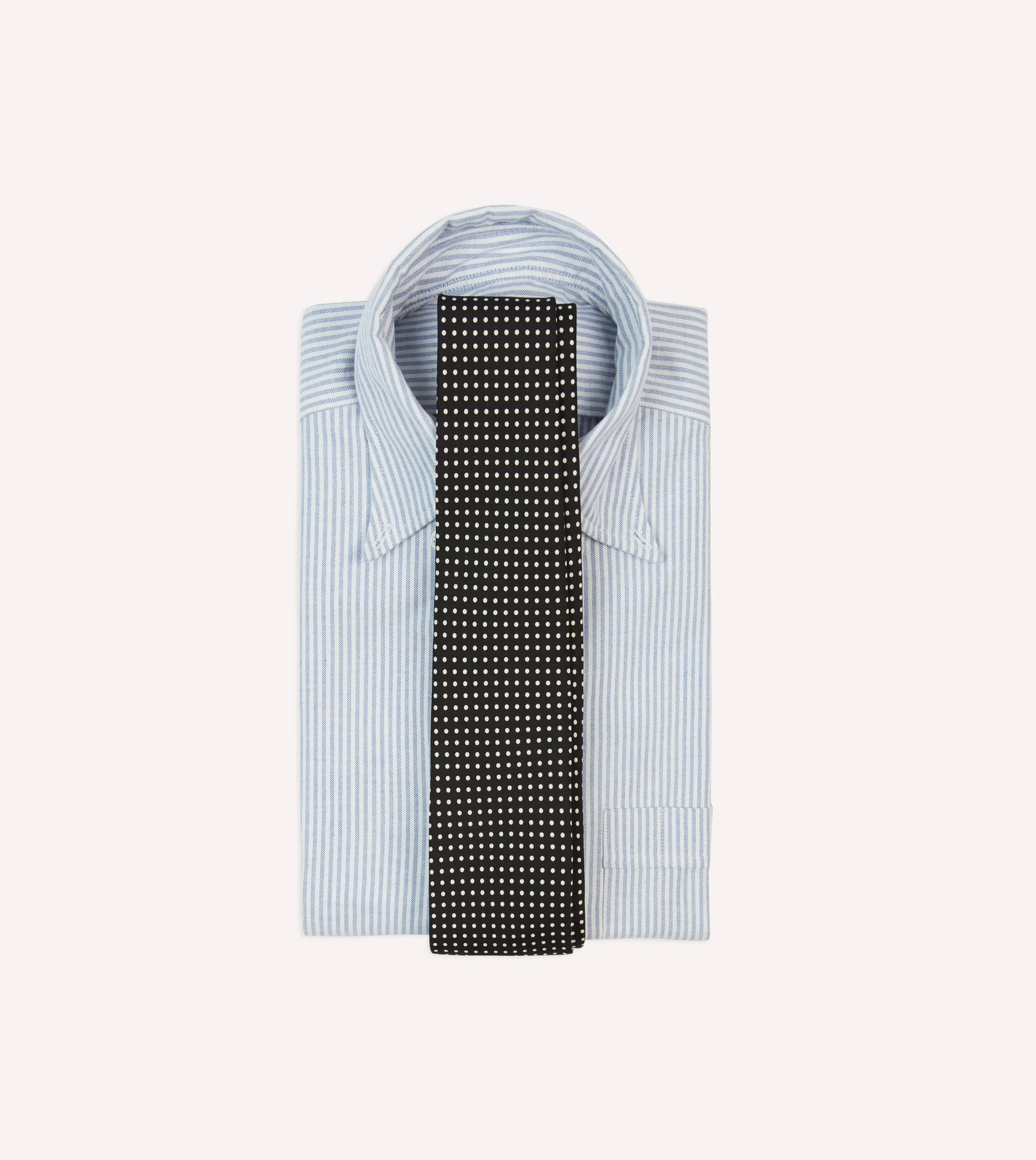 Black Small Spot Silk Self-Tipped Tie sold by Drake's London product image thumbnail 2