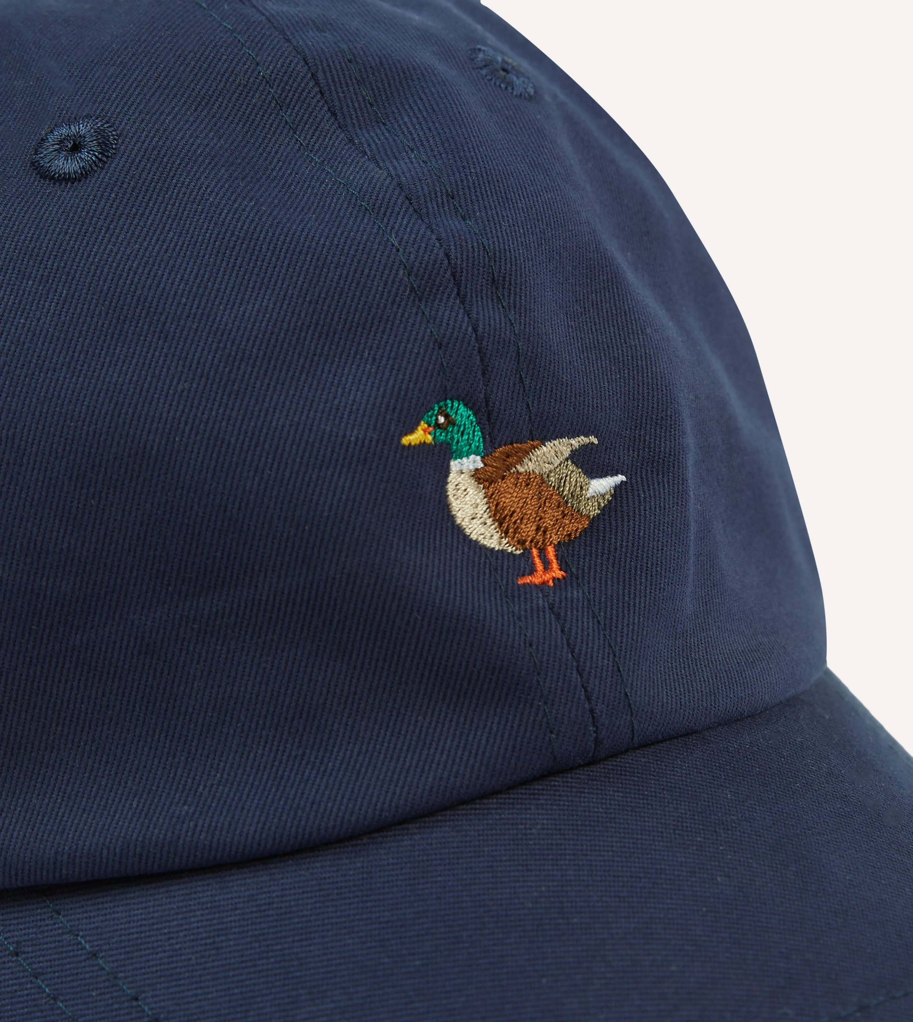 Navy Duck Emblem Cotton Baseball Cap sold by Drake's London product image thumbnail 3