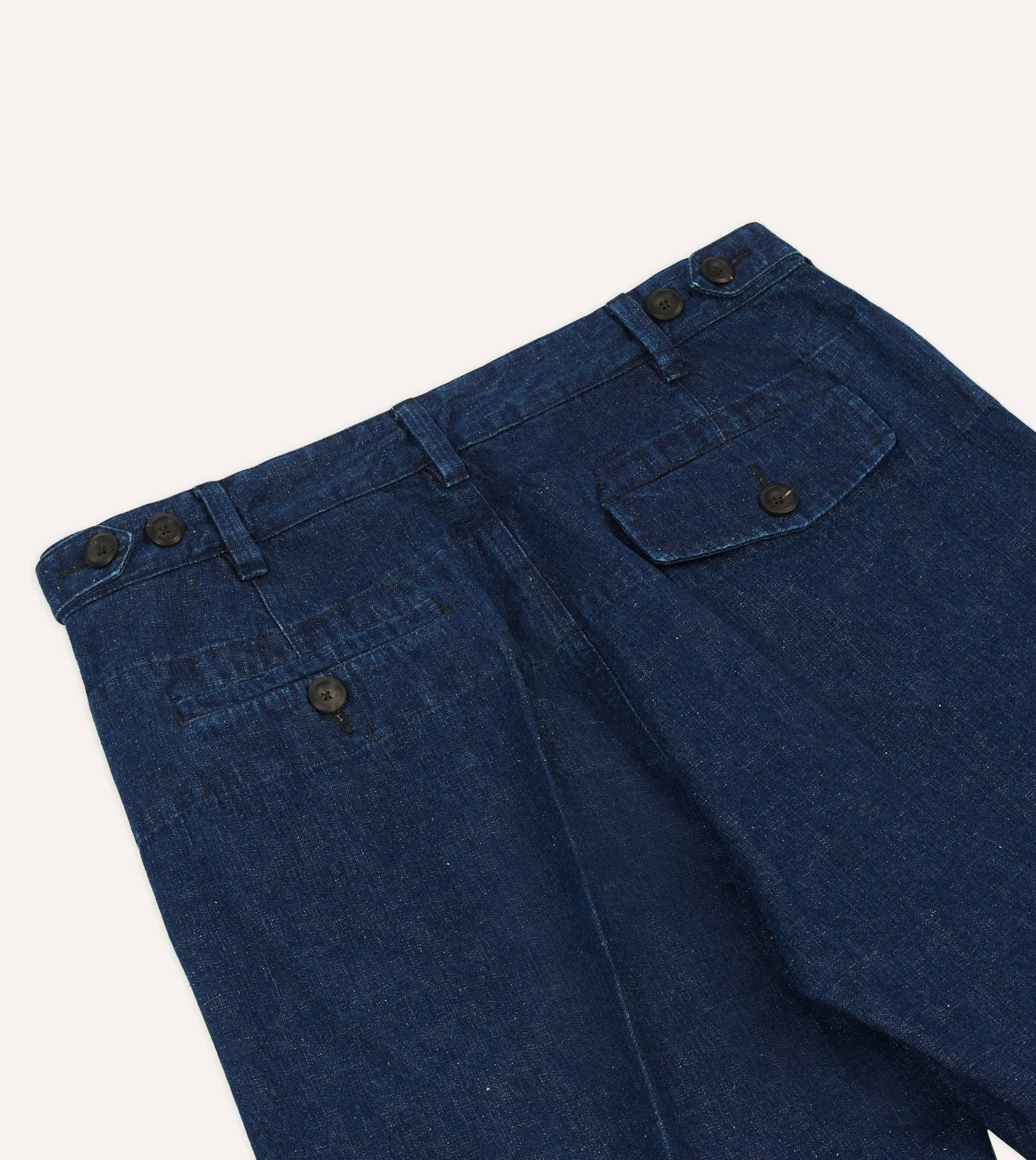Indigo Cotton-Linen Games Trousers sold by Drake's London product image thumbnail 5