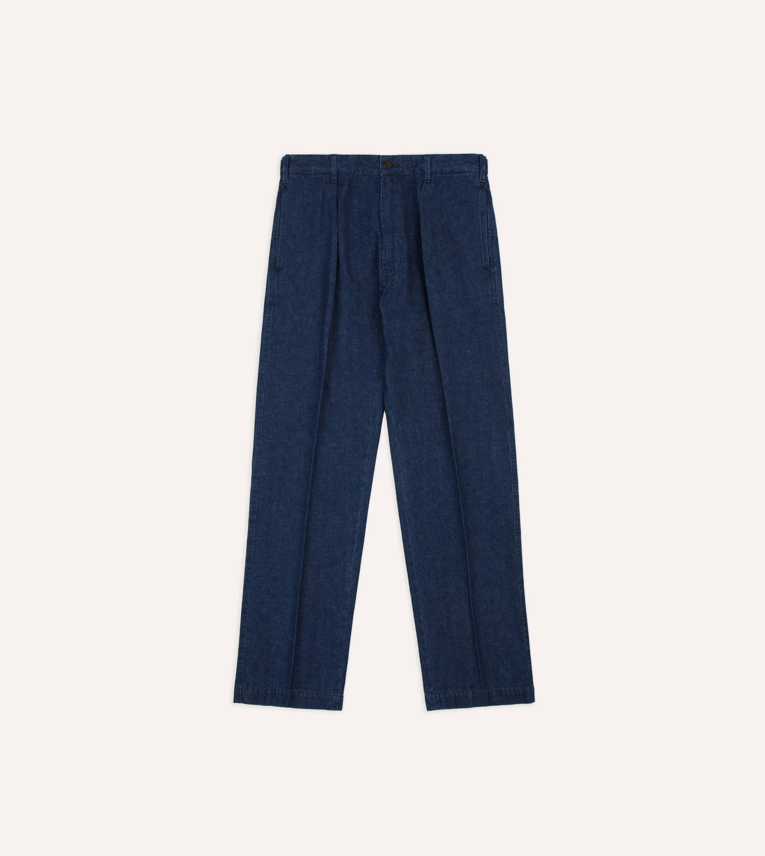 Indigo Cotton-Linen Games Trousers sold by Drake's London product image thumbnail 3