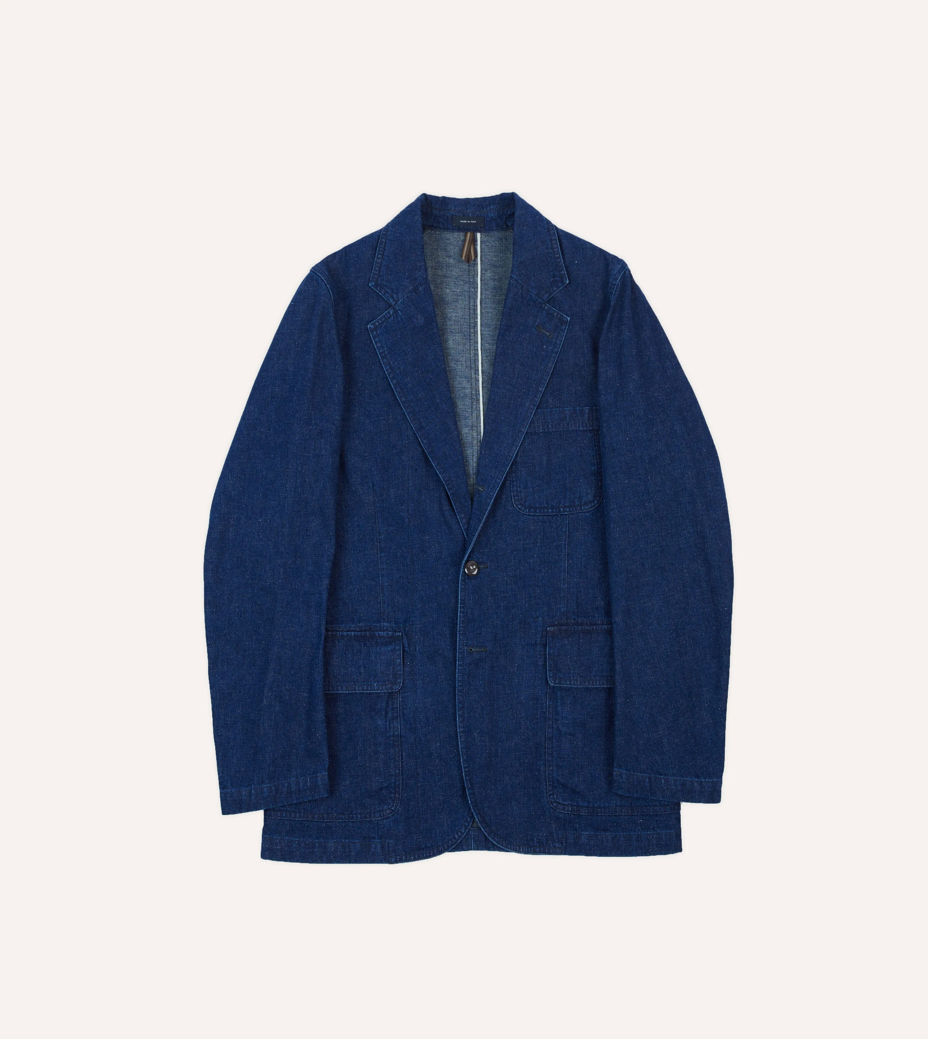 Indigo Cotton-Linen Games Blazer Mk. I sold by Drake's London