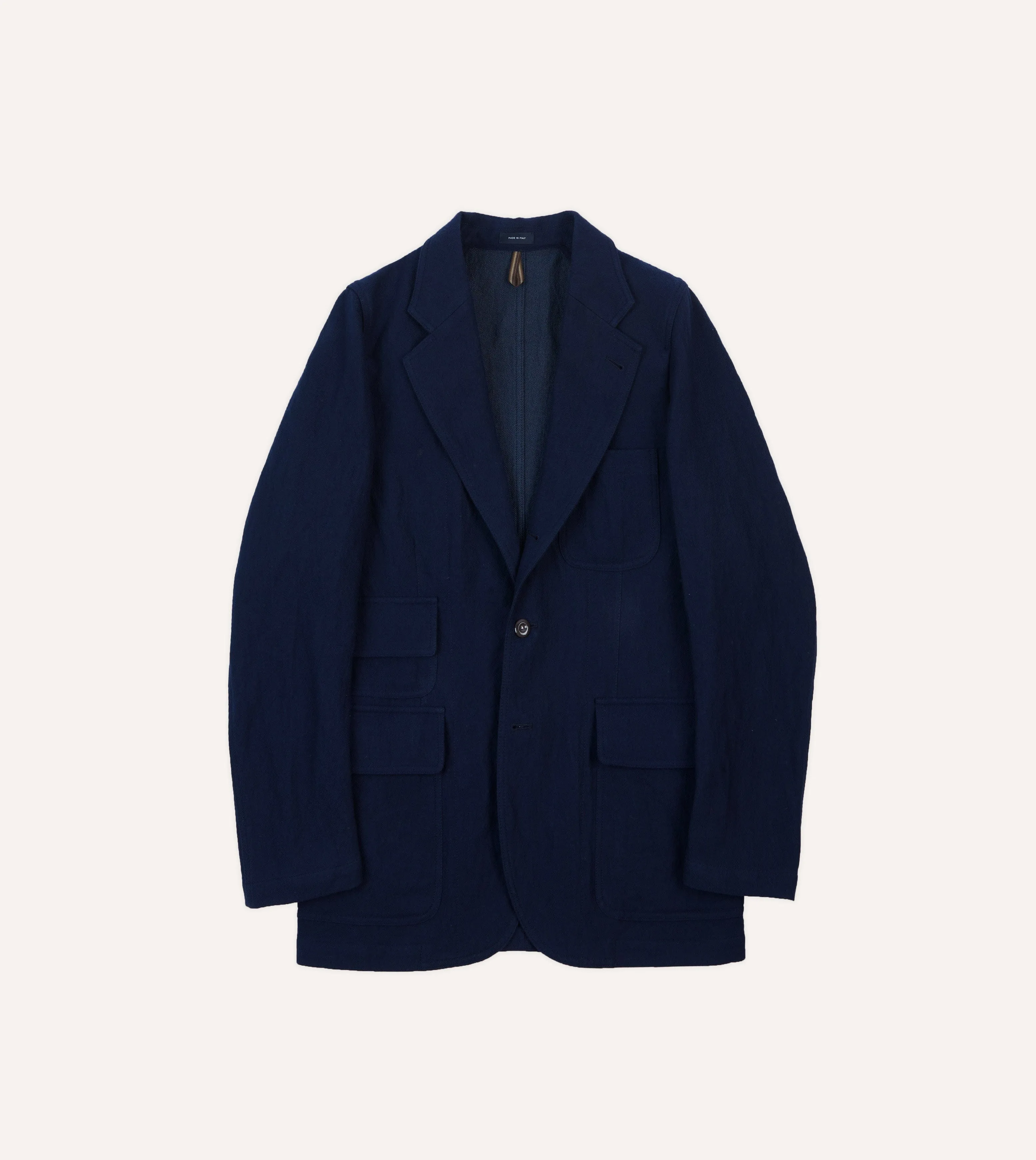 Navy Wool Games Blazer Mk. IV sold by Drake's London