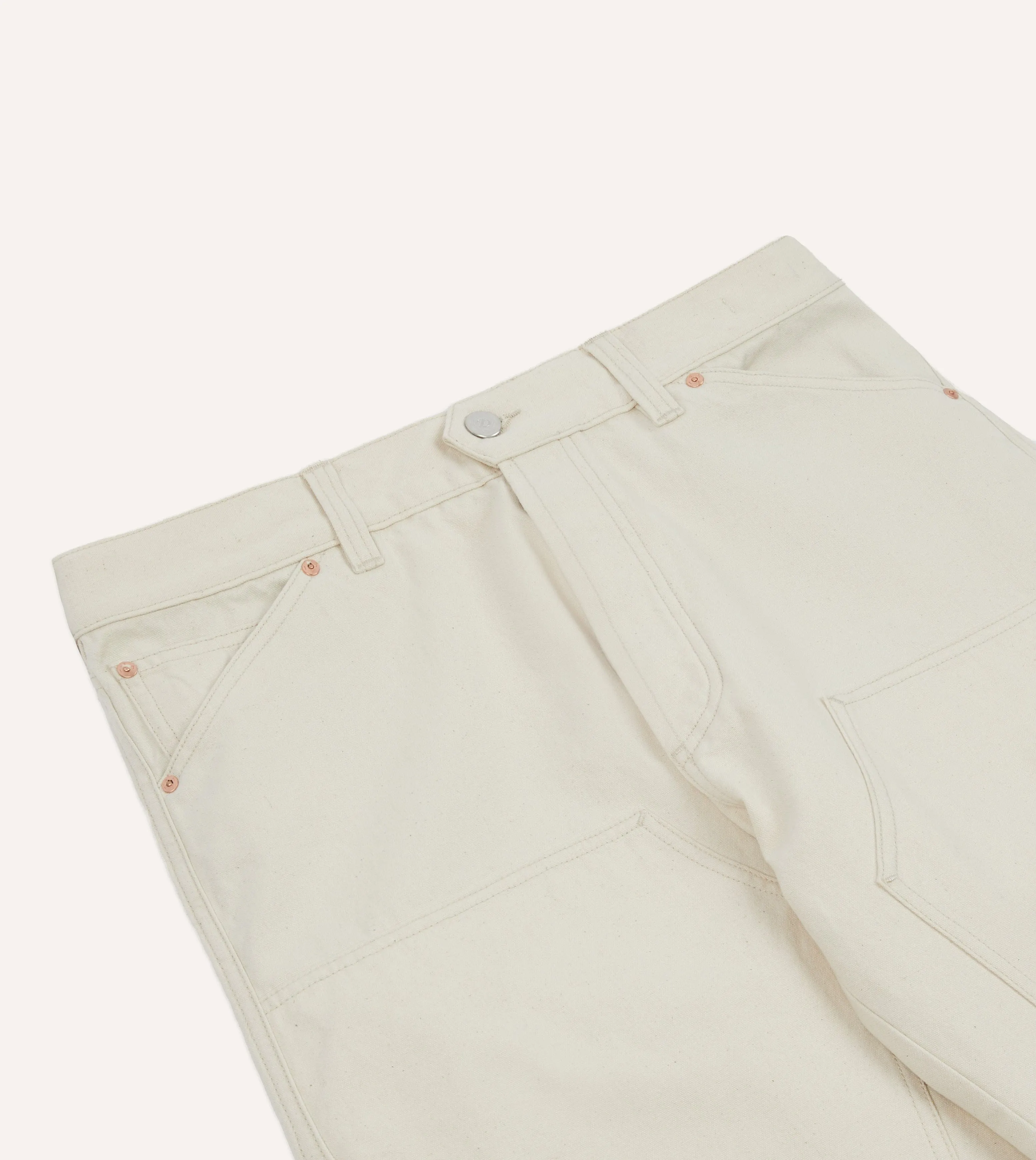 Ecru Cotton Canvas Carpenter Jeans sold by Drake's London product image thumbnail 4