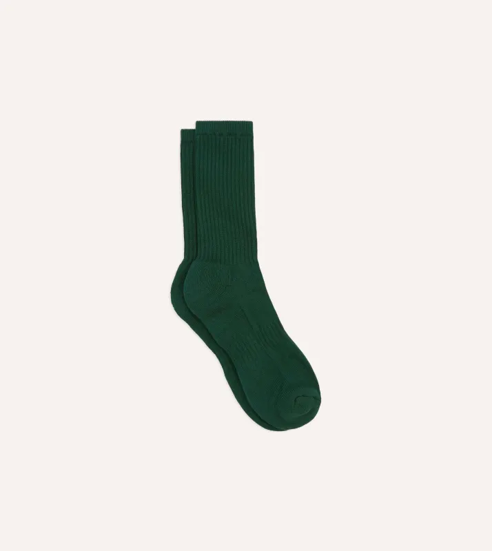 Forest Green Cotton Sports Socks sold by Drake's London