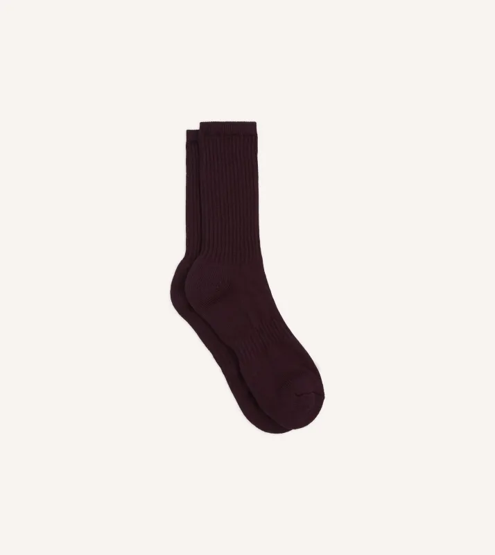Brown Cotton Sports Socks sold by Drake's London