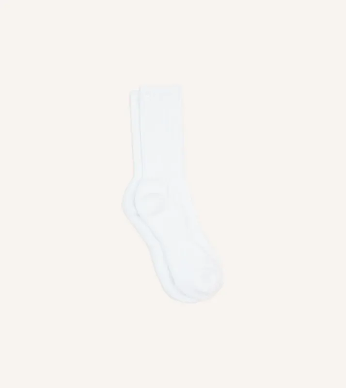 White Cotton Sports Socks sold by Drake's London
