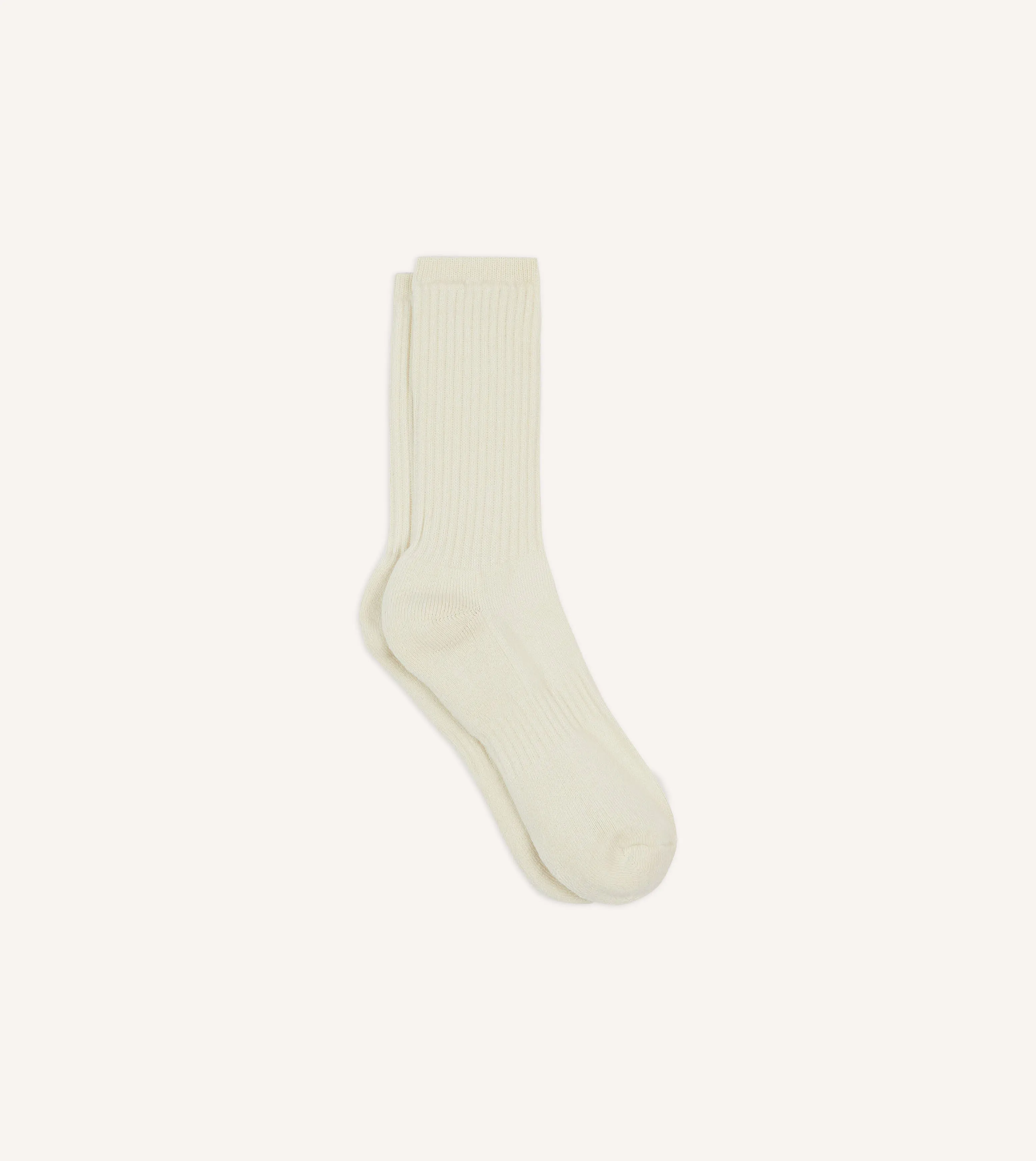 Ecru Cotton Sports Socks sold by Drake's London