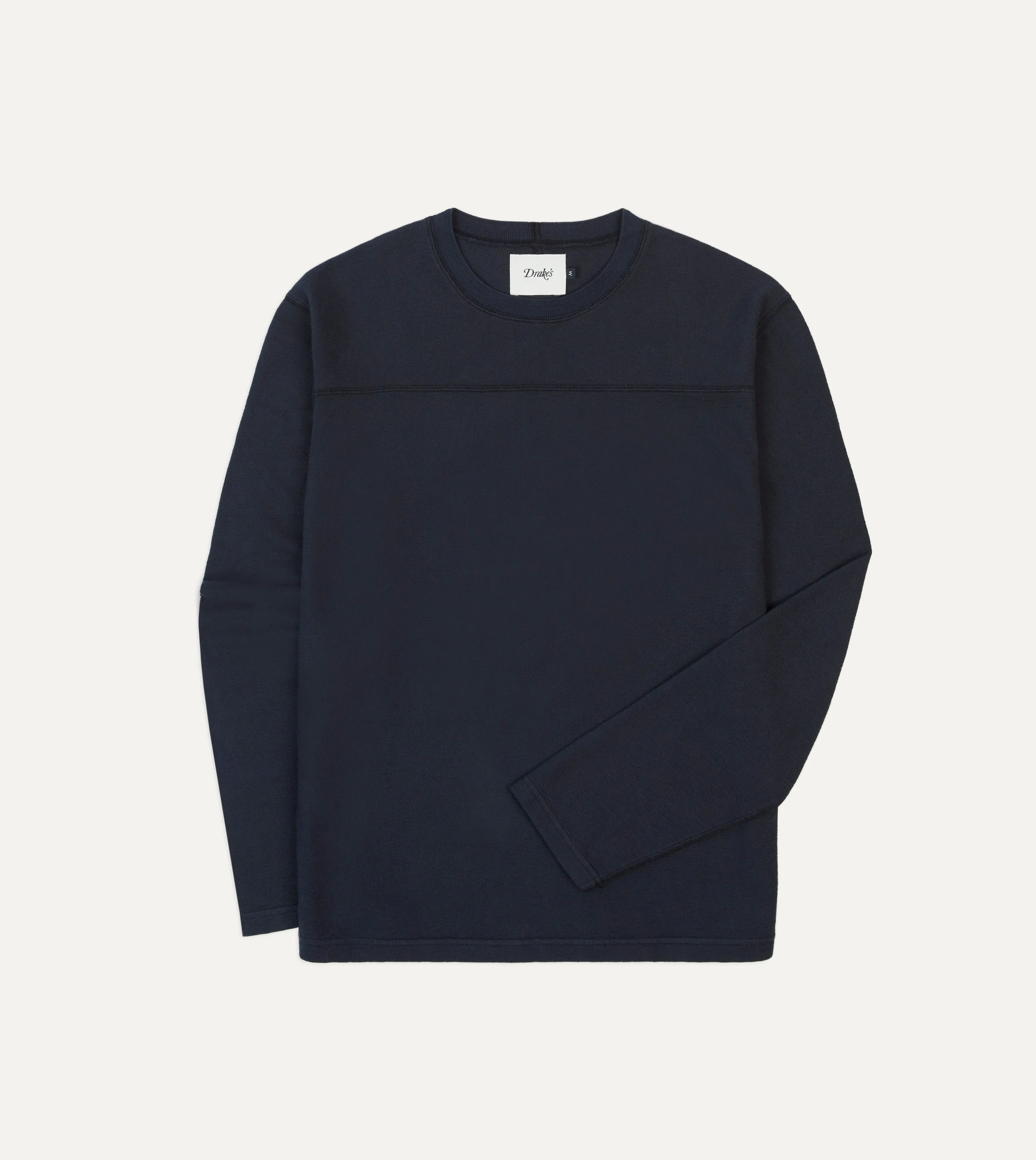 Navy Panelled Cotton Training T-Shirt sold by Drake's London