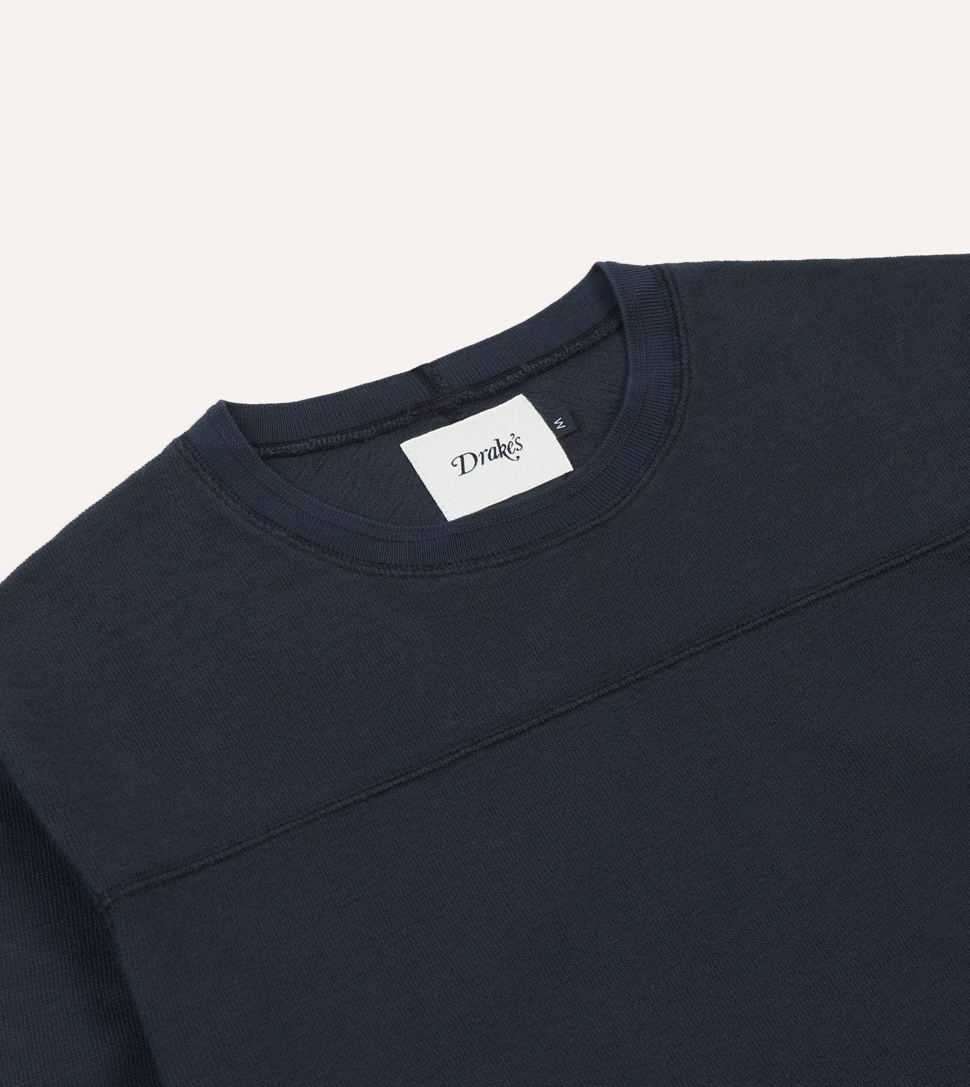 Navy Panelled Cotton Training T-Shirt sold by Drake's London product image thumbnail 3