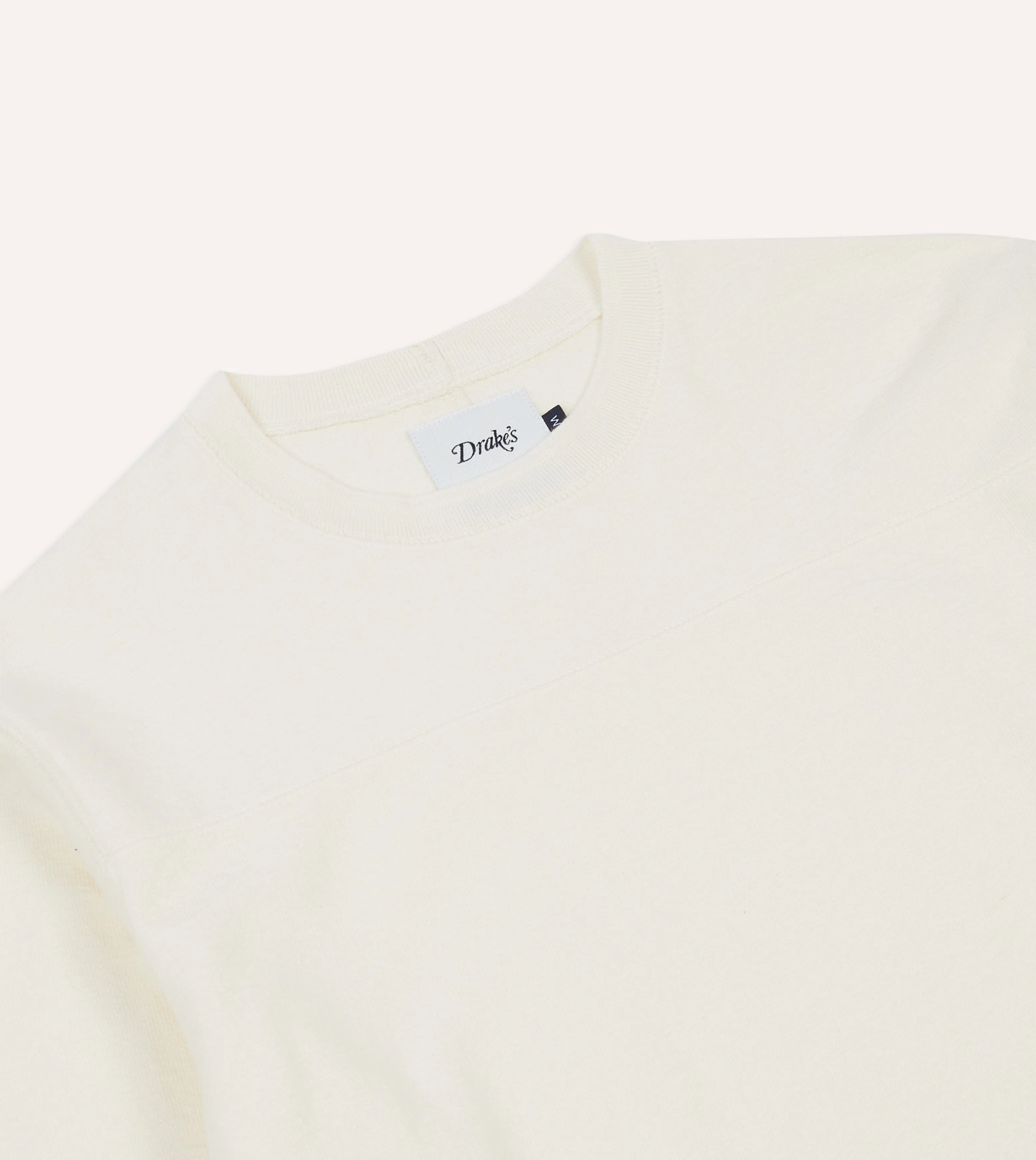 Antique White Panelled Cotton Training T-Shirt sold by Drake's London product image thumbnail 3