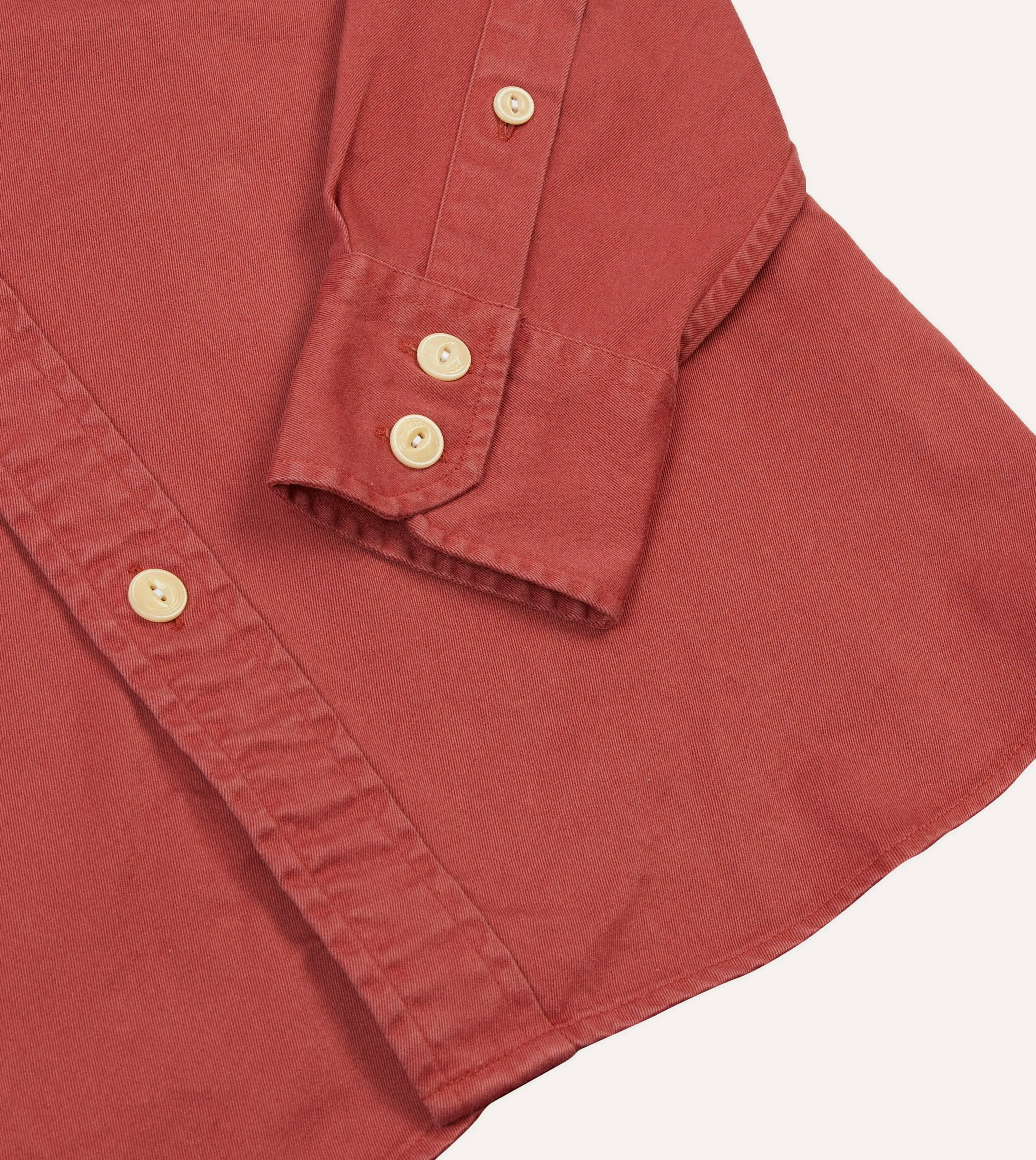 Red Cotton Long Point Collar Work Shirt sold by Drake's London product image thumbnail 5