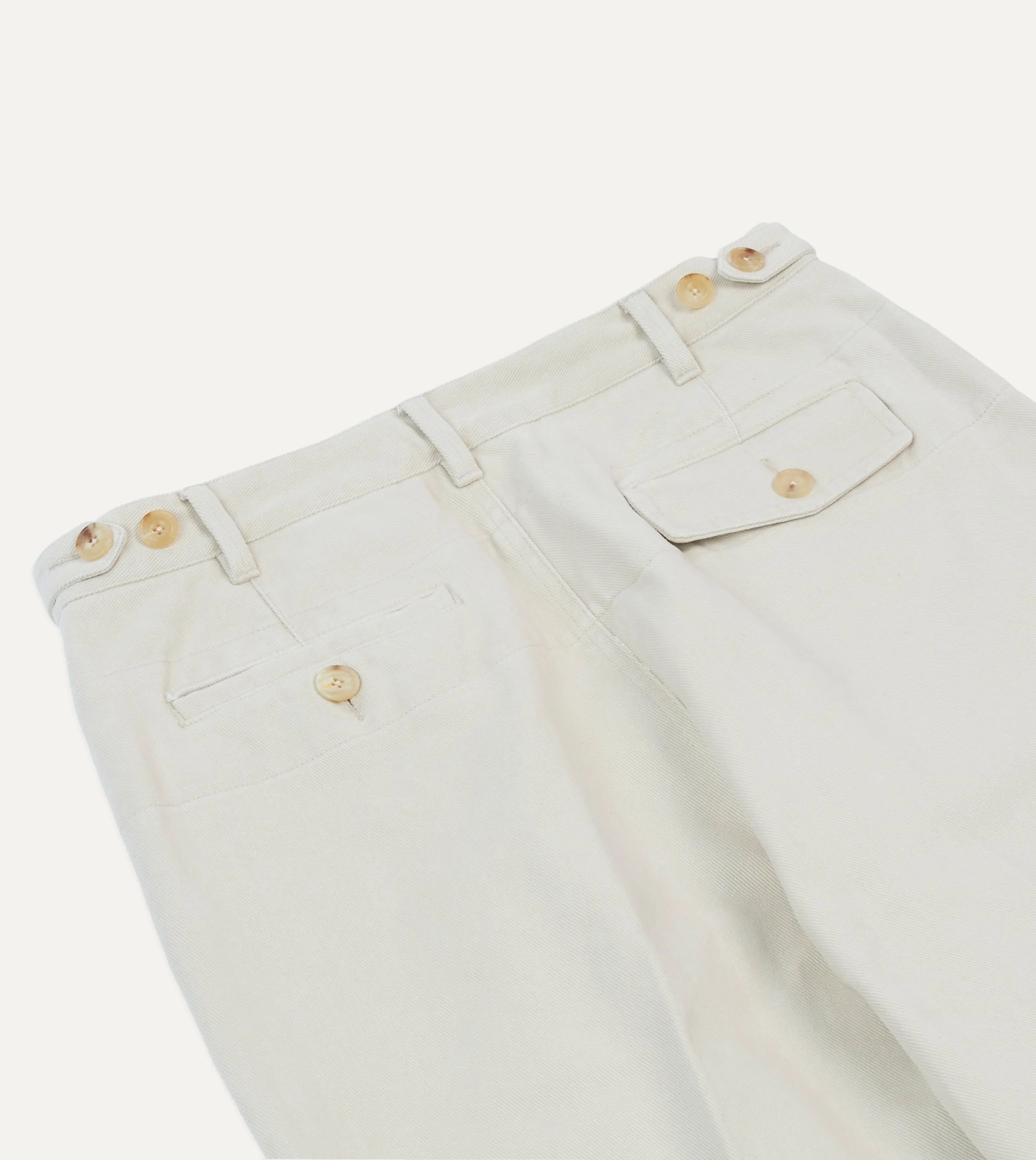 Ecru Heavy Cotton Twill Games Trousers sold by Drake's London product image thumbnail 5