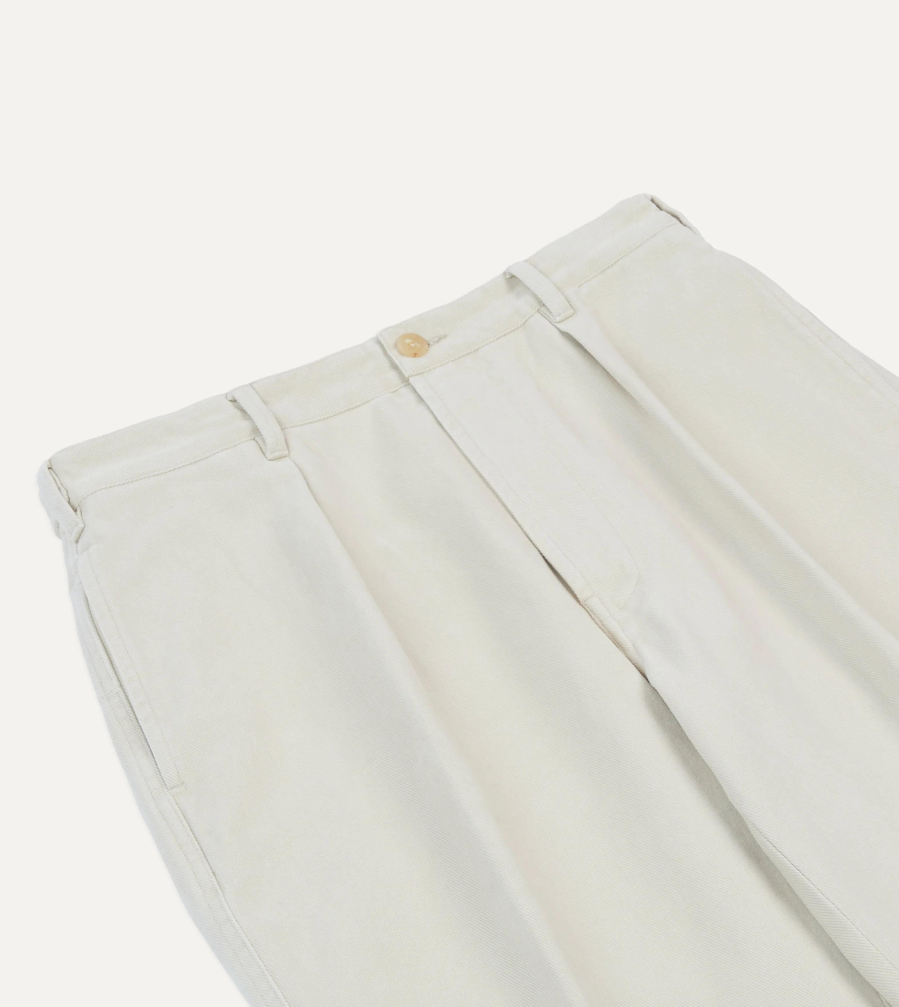 Ecru Heavy Cotton Twill Games Trousers sold by Drake's London product image thumbnail 4