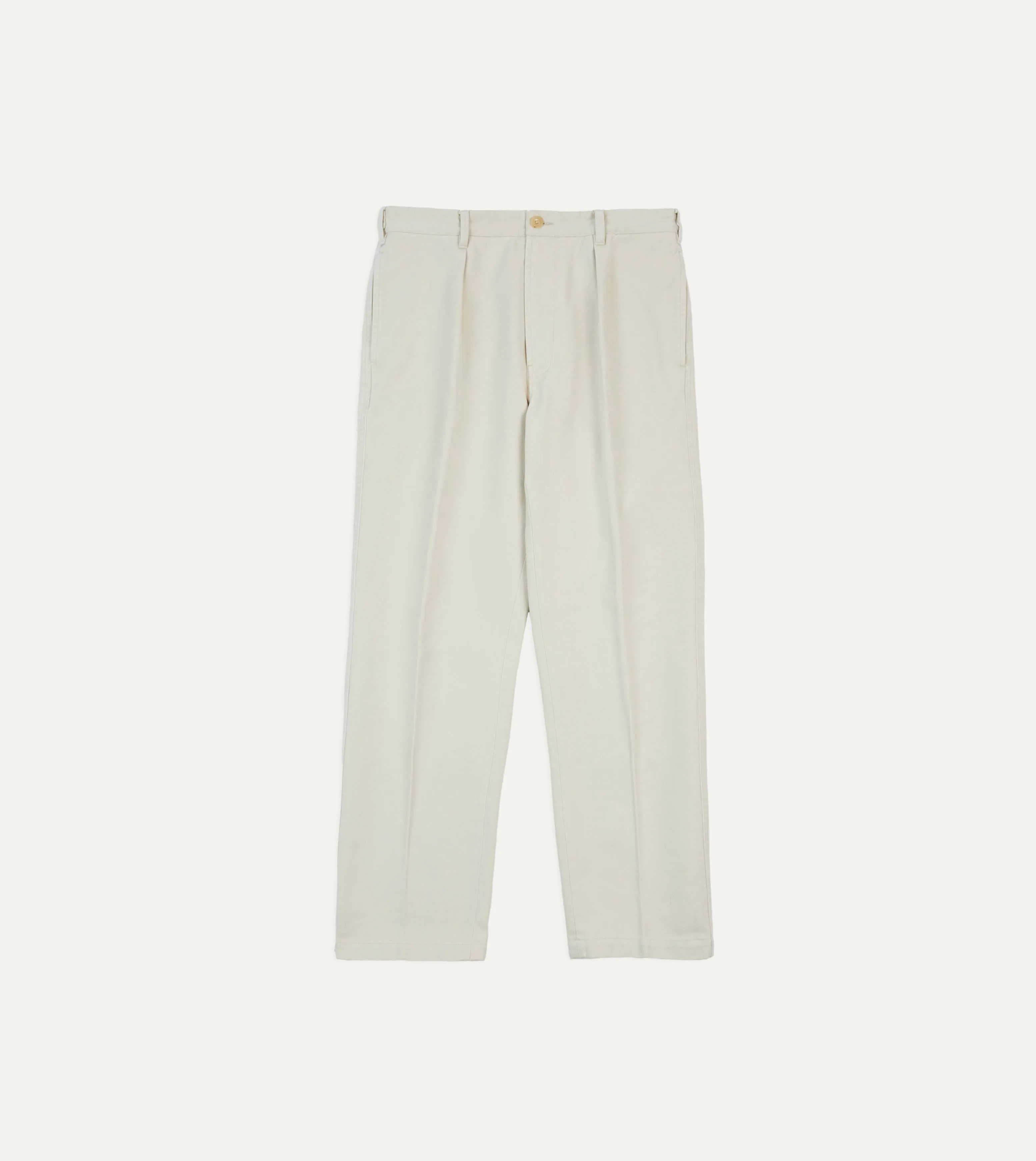Ecru Heavy Cotton Twill Games Trousers sold by Drake's London product image thumbnail 3