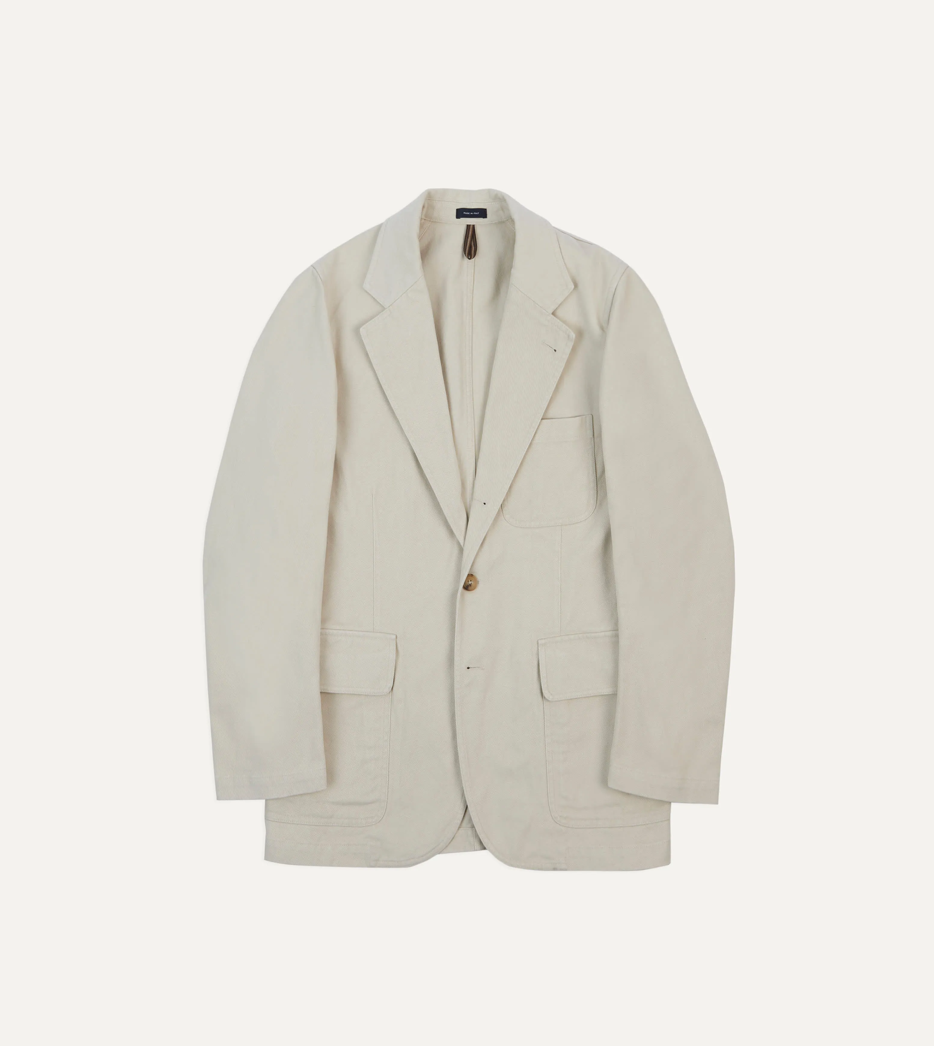 Ecru Heavy Cotton Twill Games Blazer Mk. I sold by Drake's London