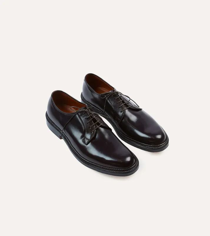 Alden Black Cordovan Plain Toe Blucher sold by Drake's London