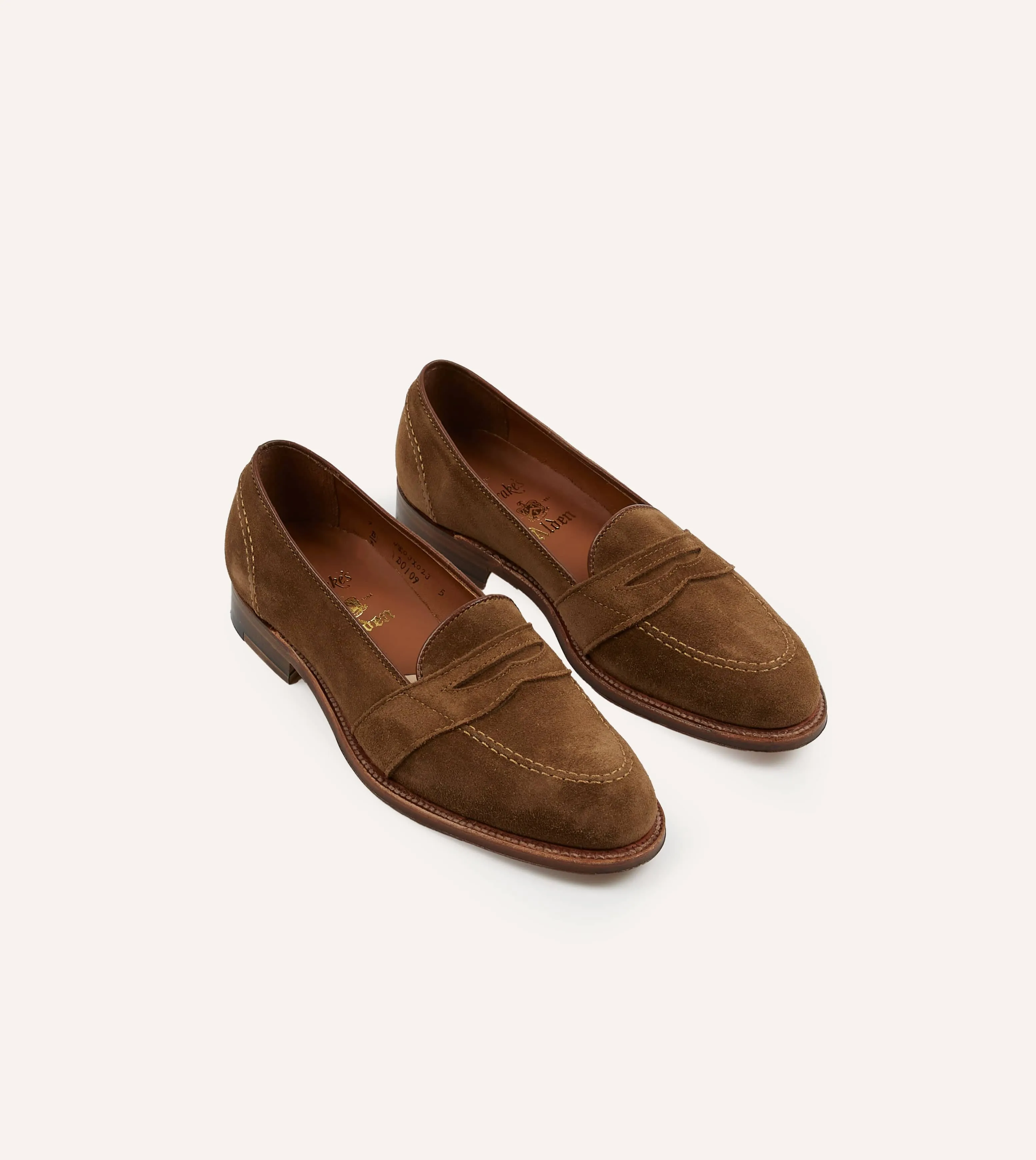 Alden Snuff Suede Full Strap Loafer sold by Drake's London