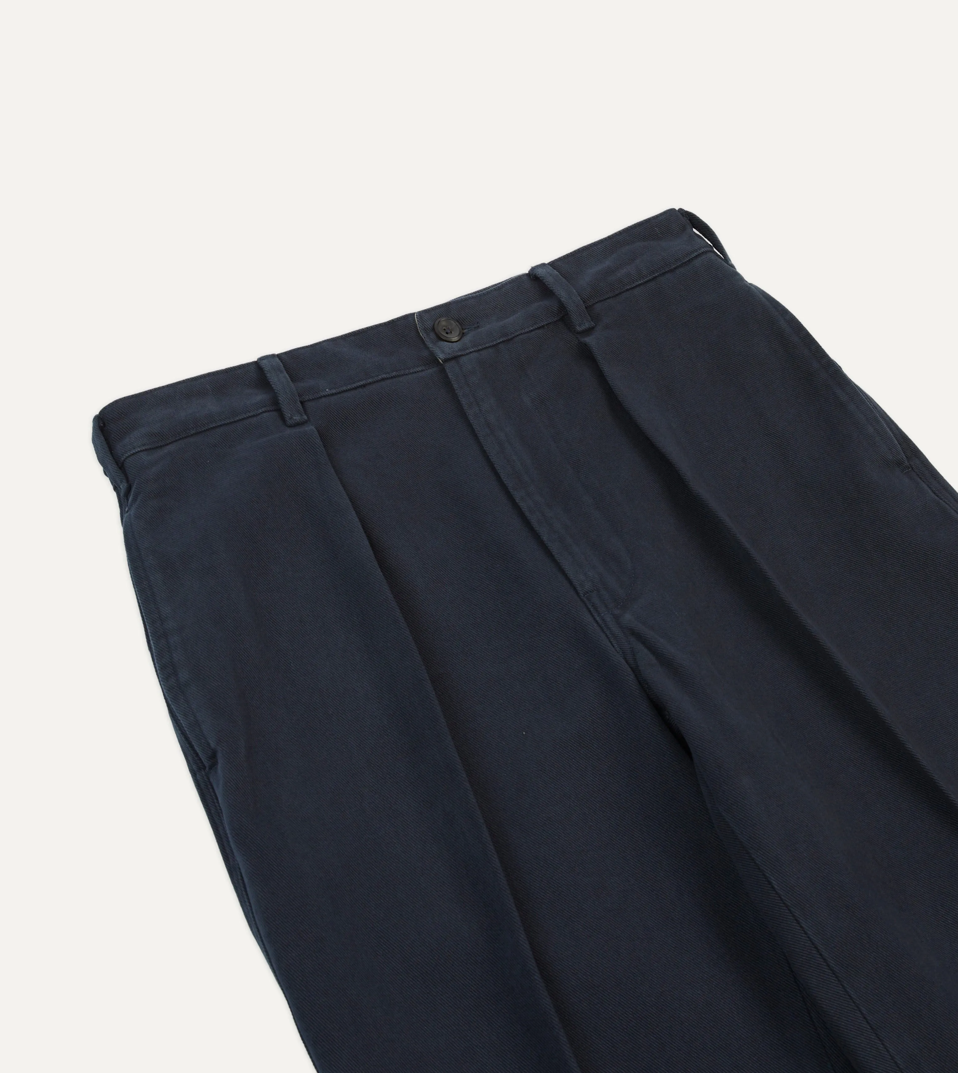 Dark Navy Heavy Cotton Twill Games Trousers sold by Drake's London product image thumbnail 4