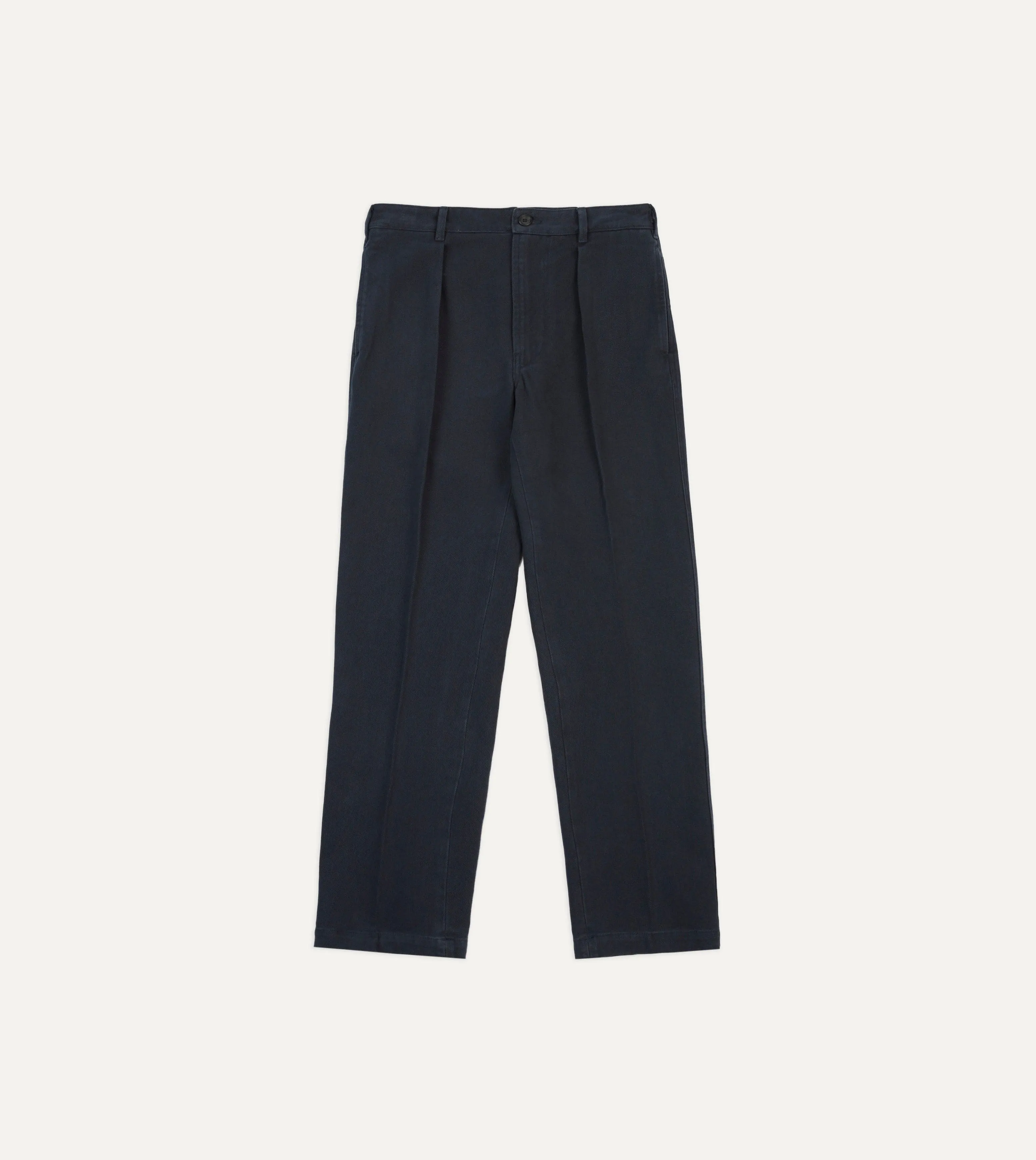 Dark Navy Heavy Cotton Twill Games Trousers sold by Drake's London product image thumbnail 3