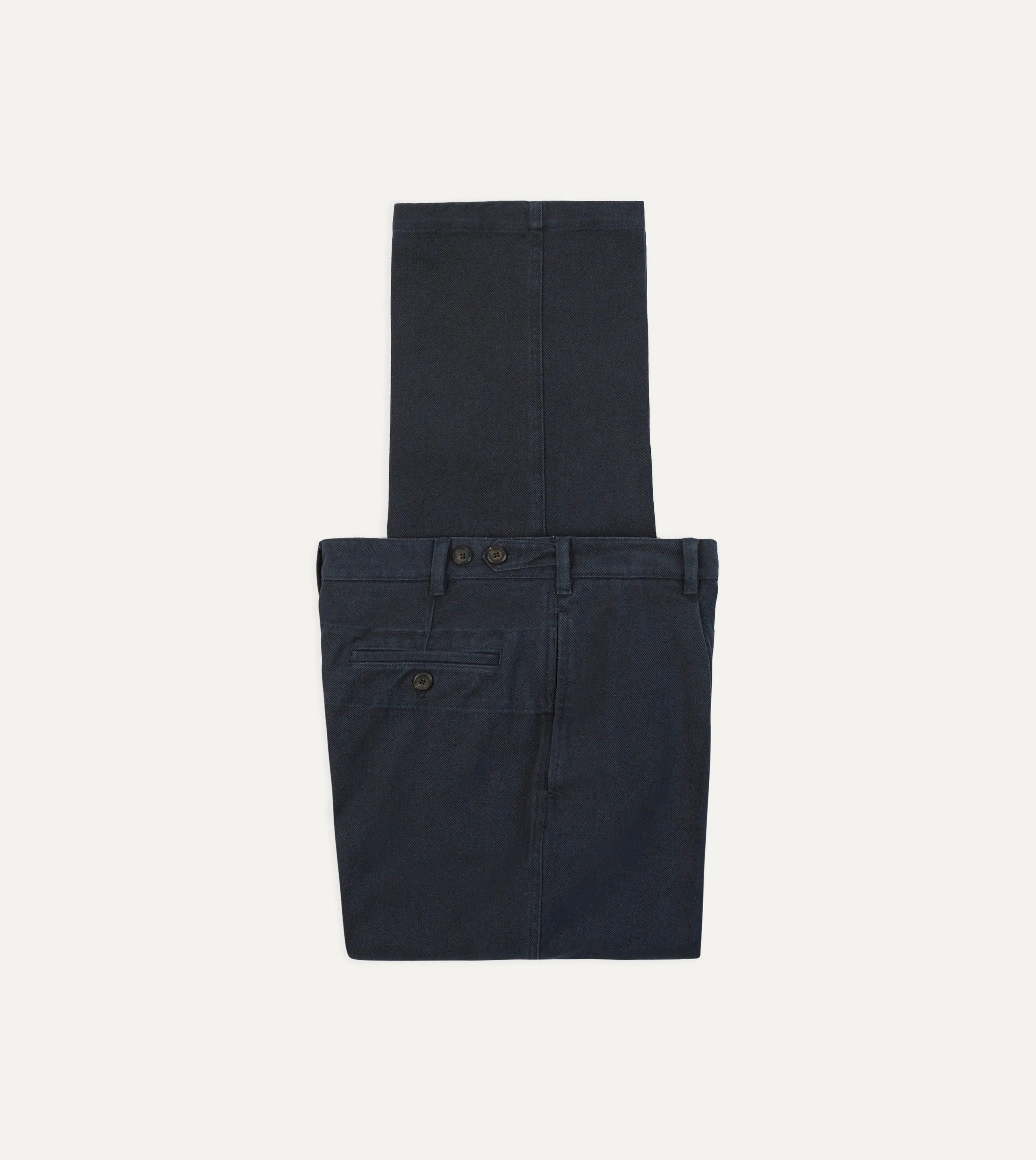 Dark Navy Heavy Cotton Twill Games Trousers sold by Drake's London