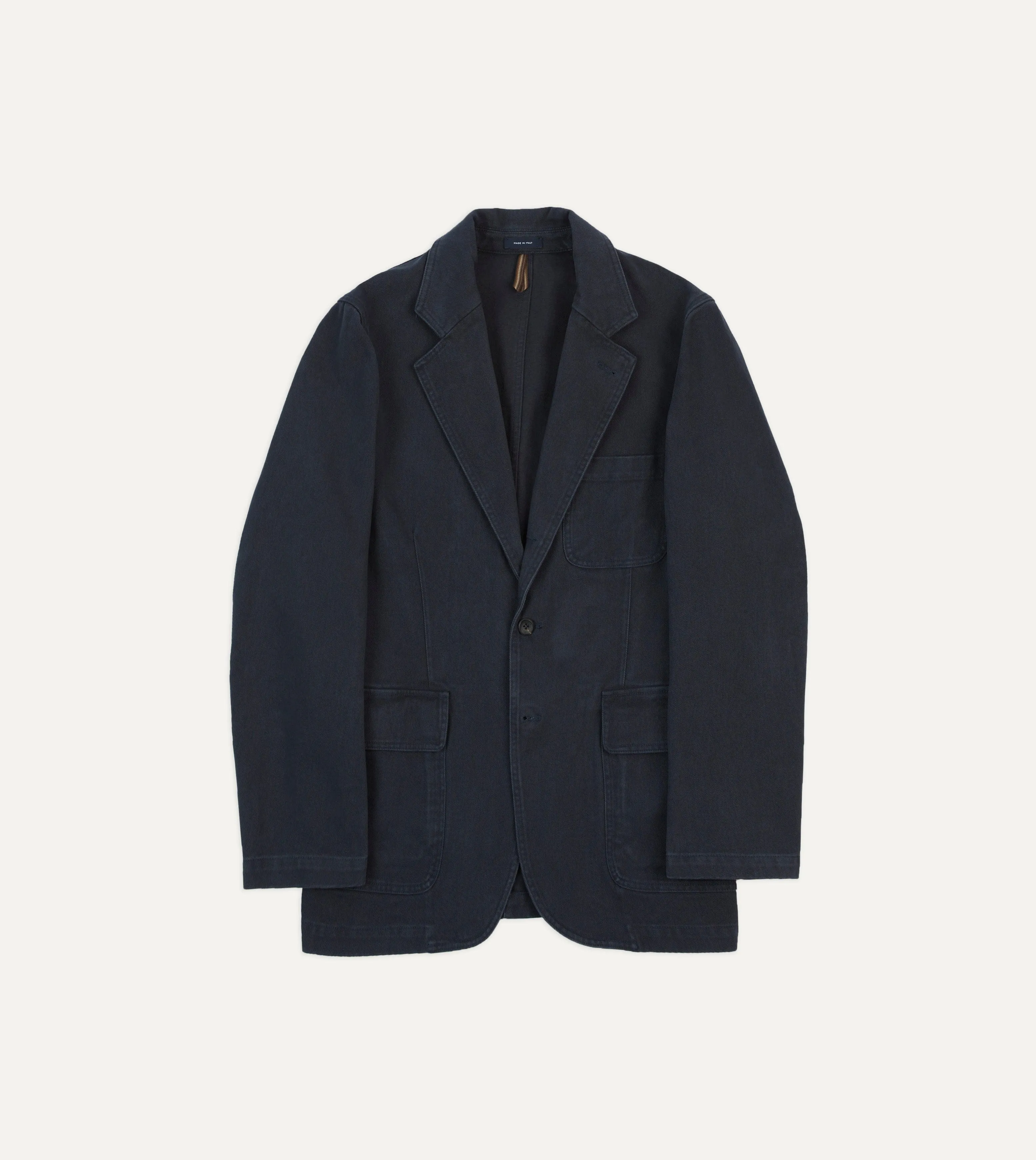 Dark Navy Heavy Cotton Twill Games Blazer Mk. I sold by Drake's London