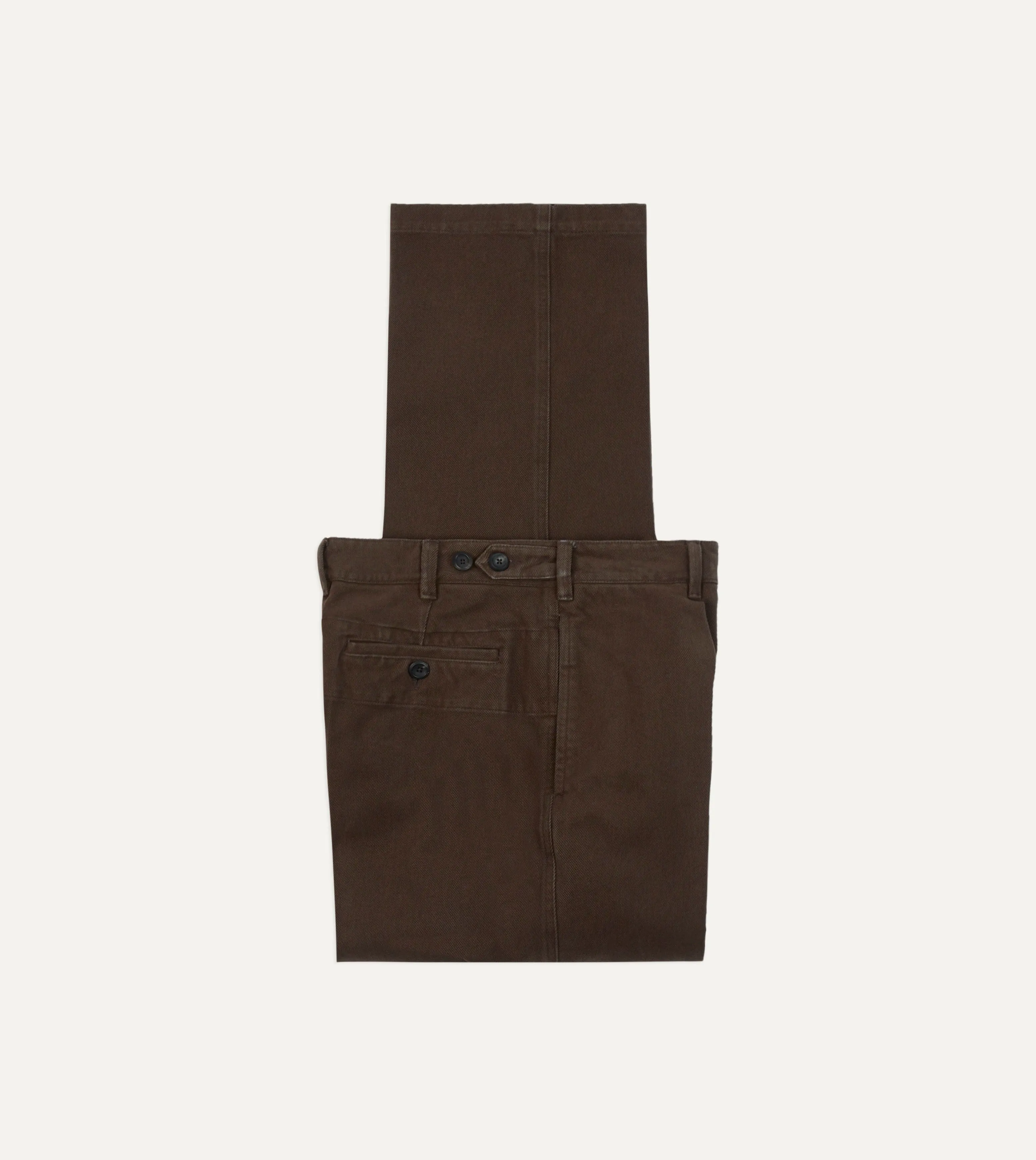 Cocoa Heavy Cotton Twill Games Trousers sold by Drake's London