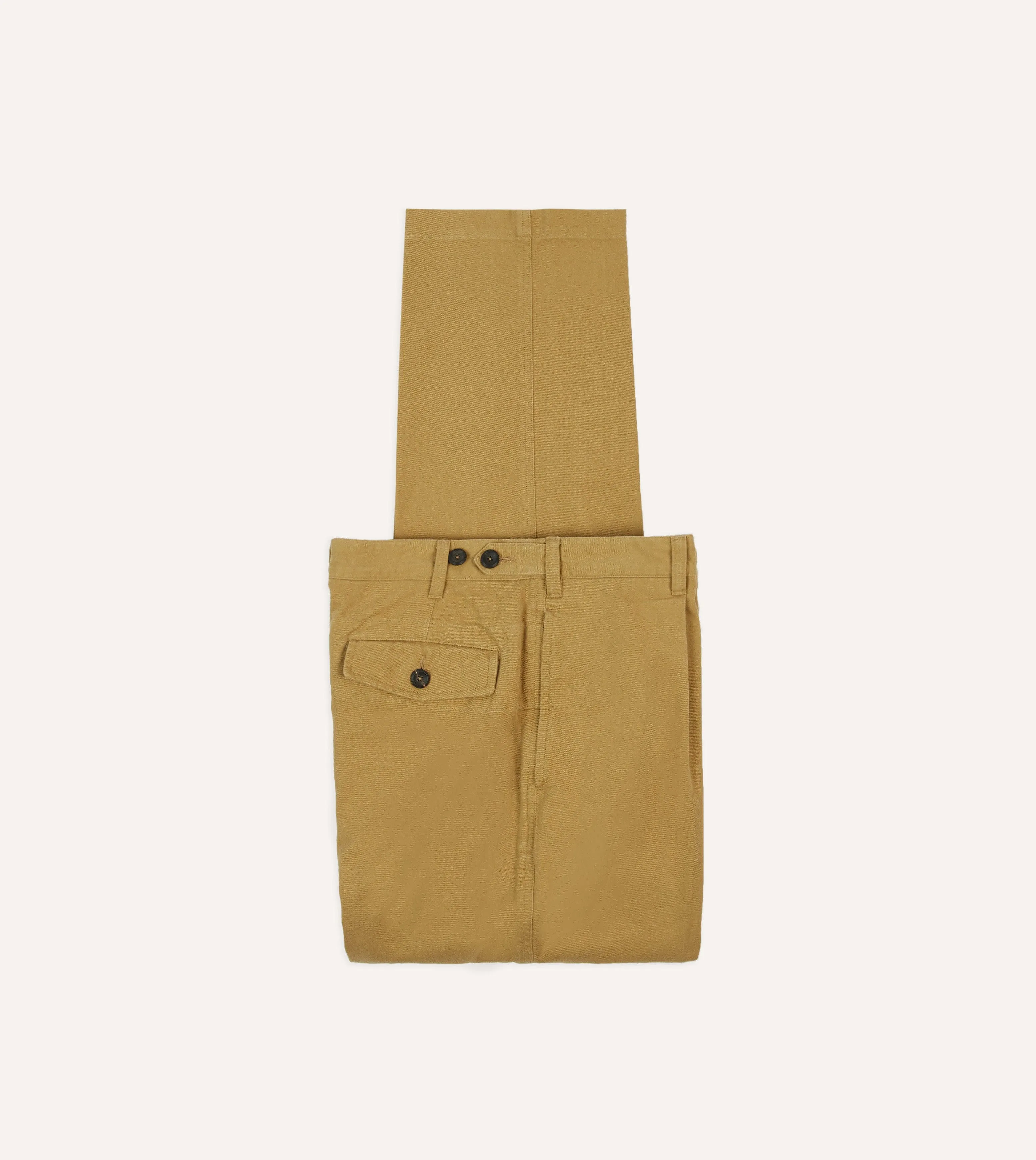Sand Vintage Wash Cotton Games Trousers sold by Drake's London