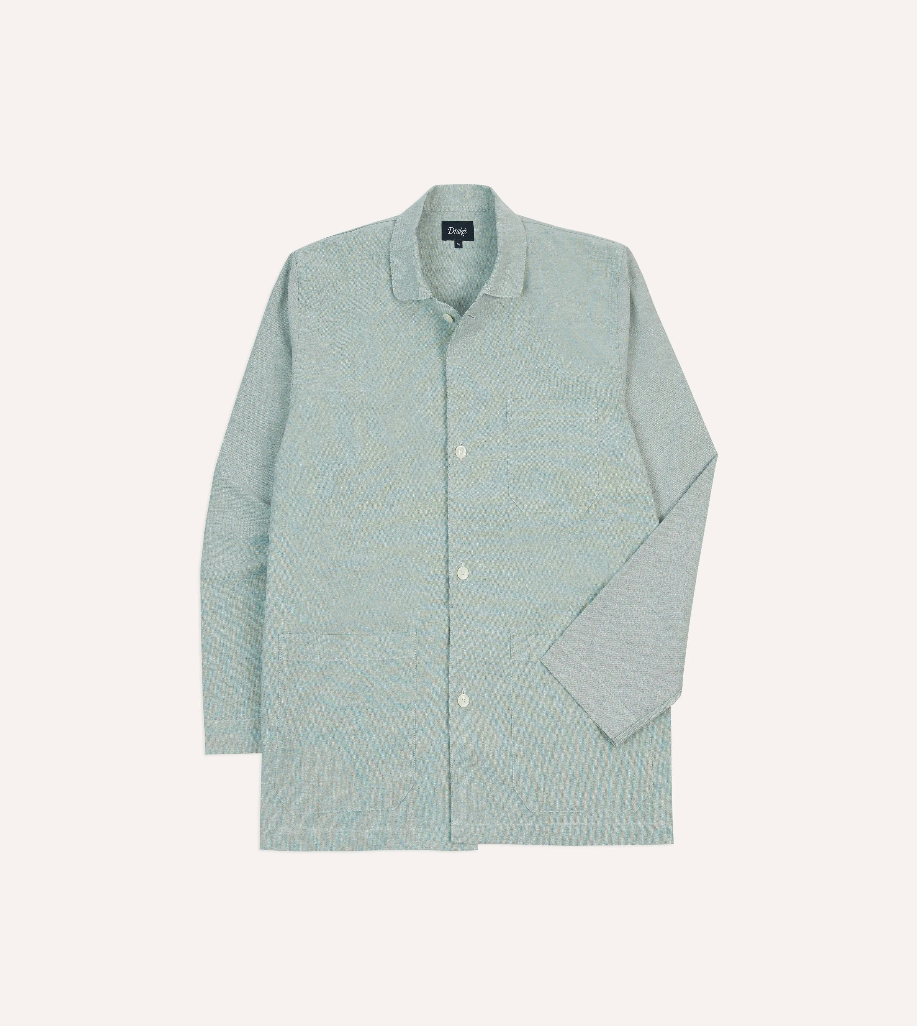 Green Oxford Cotton Pyjama Set sold by Drake's London product image thumbnail 3