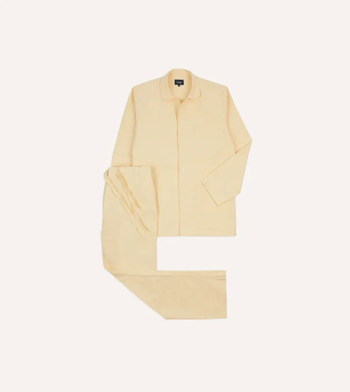 Yellow Oxford Cotton Pyjama Set made by Drake's London