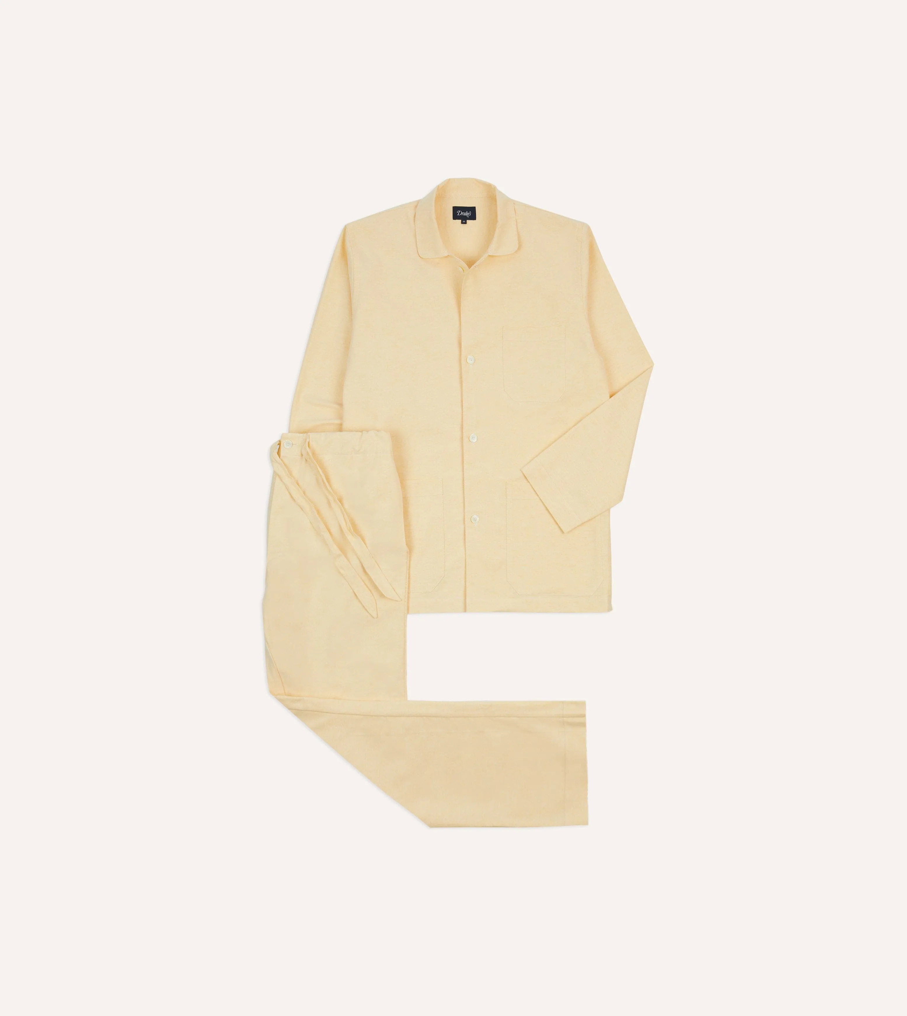 Yellow Oxford Cotton Pyjama Set sold by Drake's London