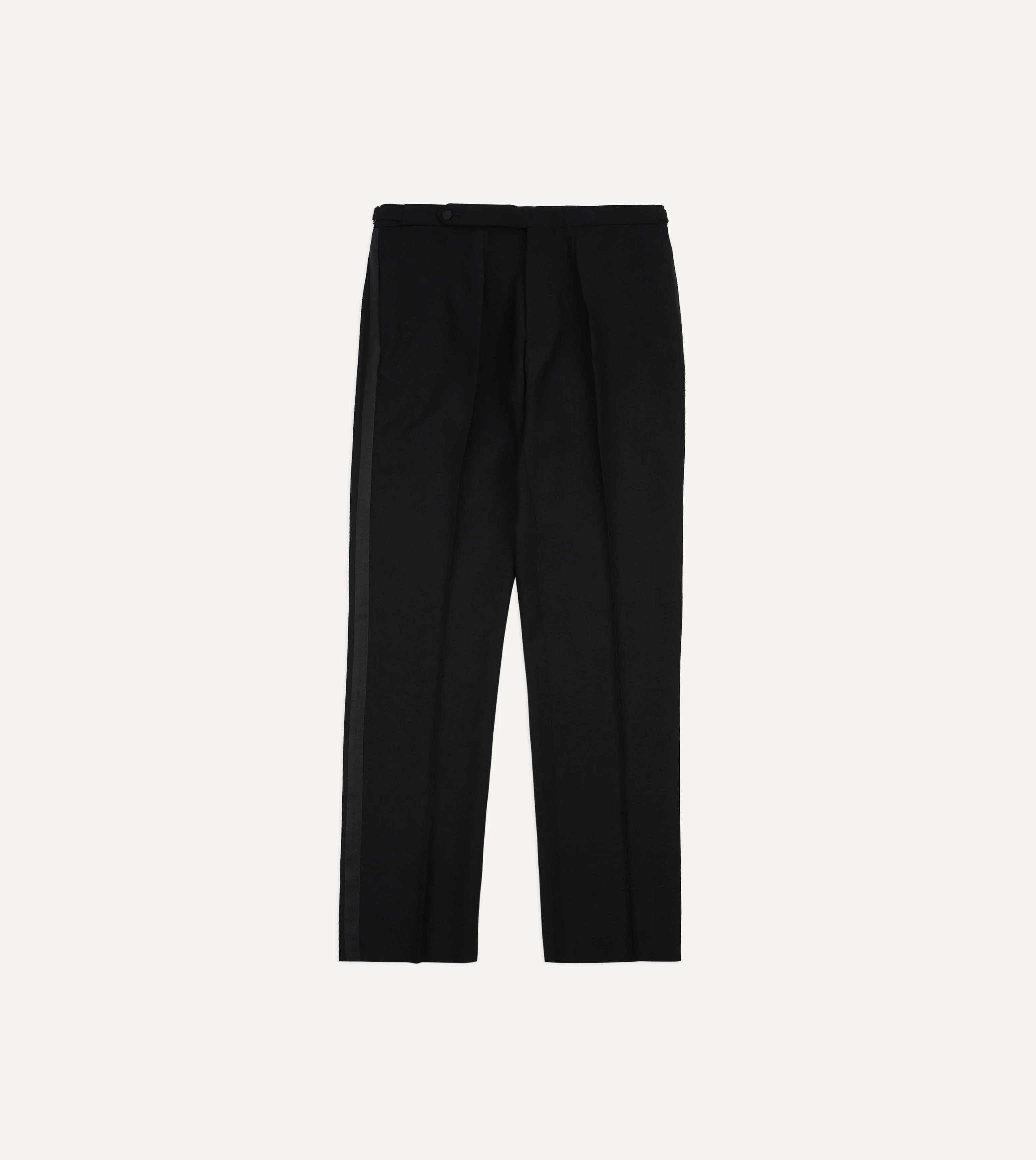 Black Wool Shawl Collar Tuxedo Trousers sold by Drake's London product image thumbnail 3