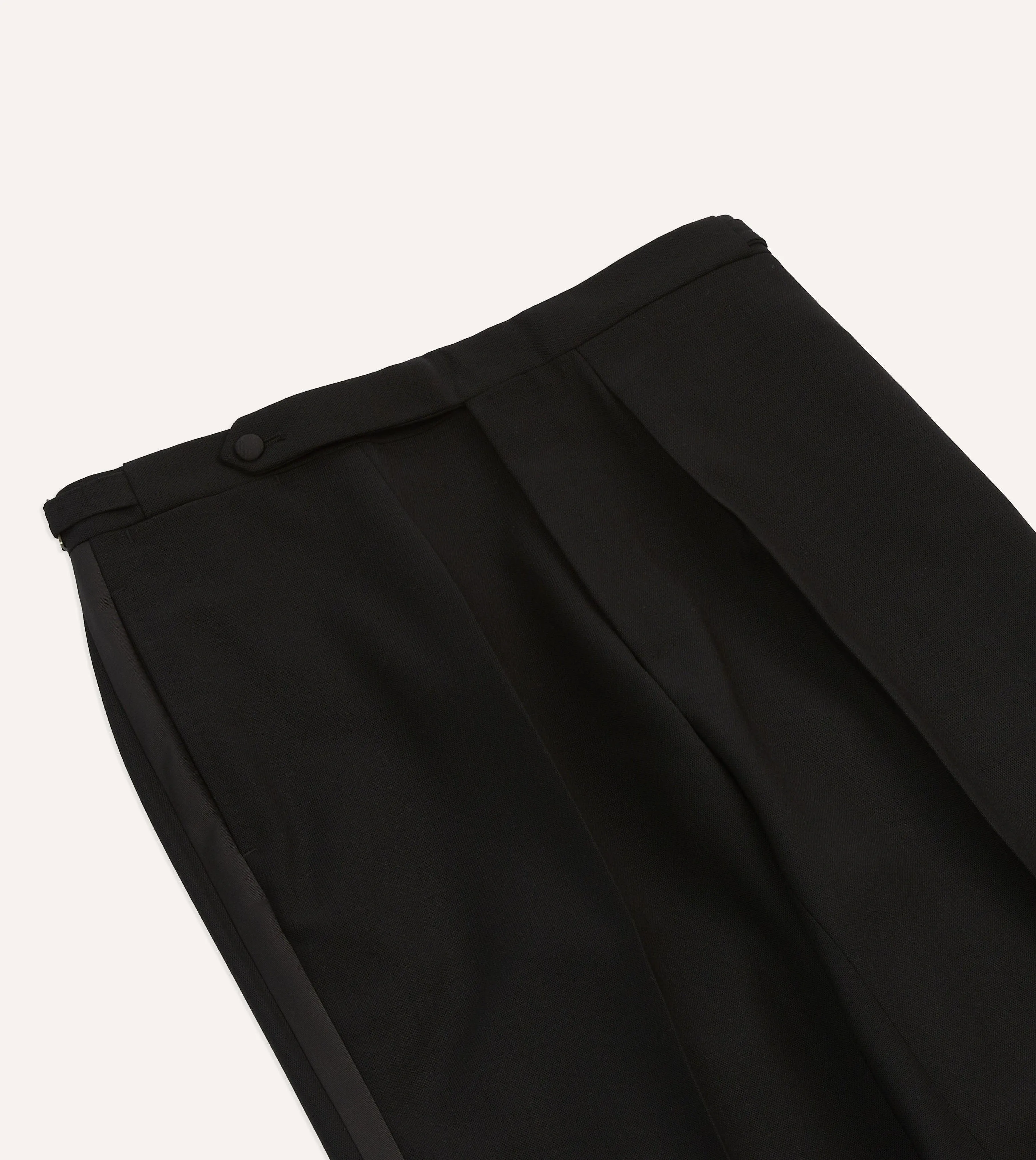 Black Wool Shawl Collar Tuxedo Trousers sold by Drake's London product image thumbnail 4