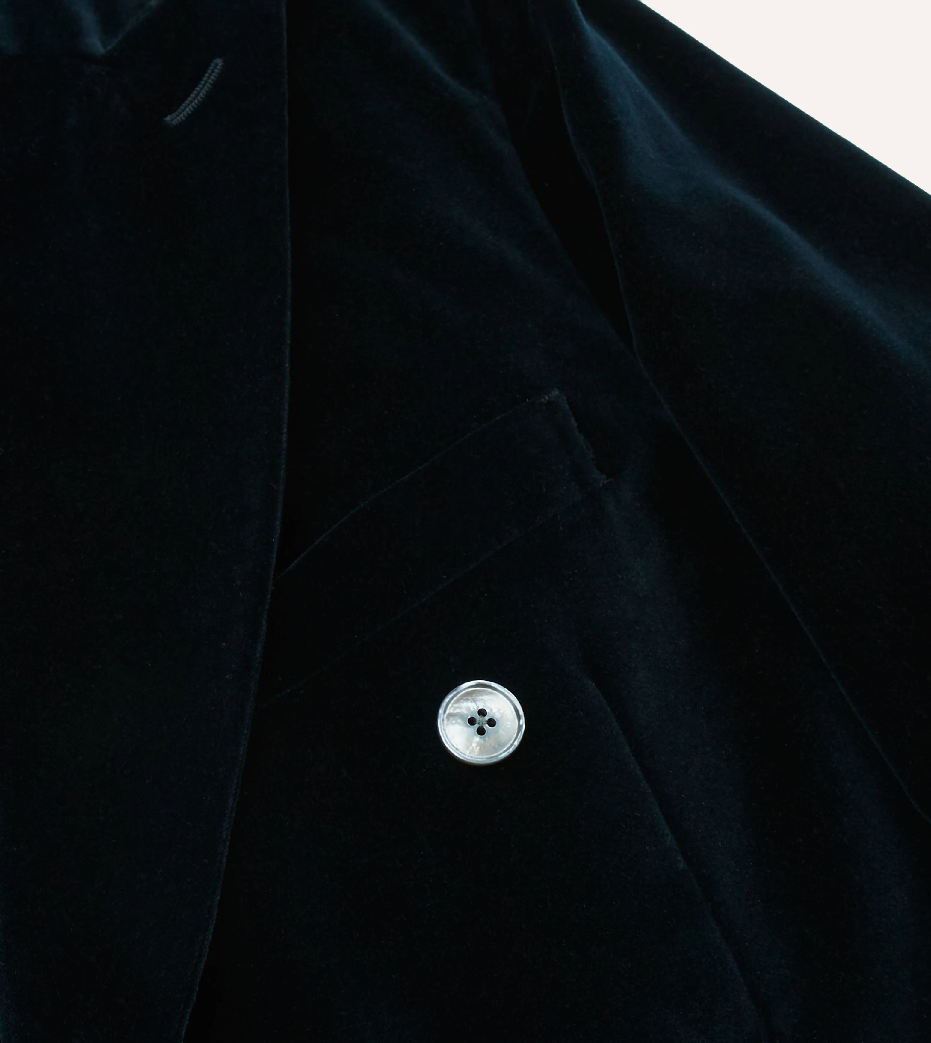 Navy Velvet Double-Breasted Tailored Jacket sold by Drake's London product image thumbnail 4