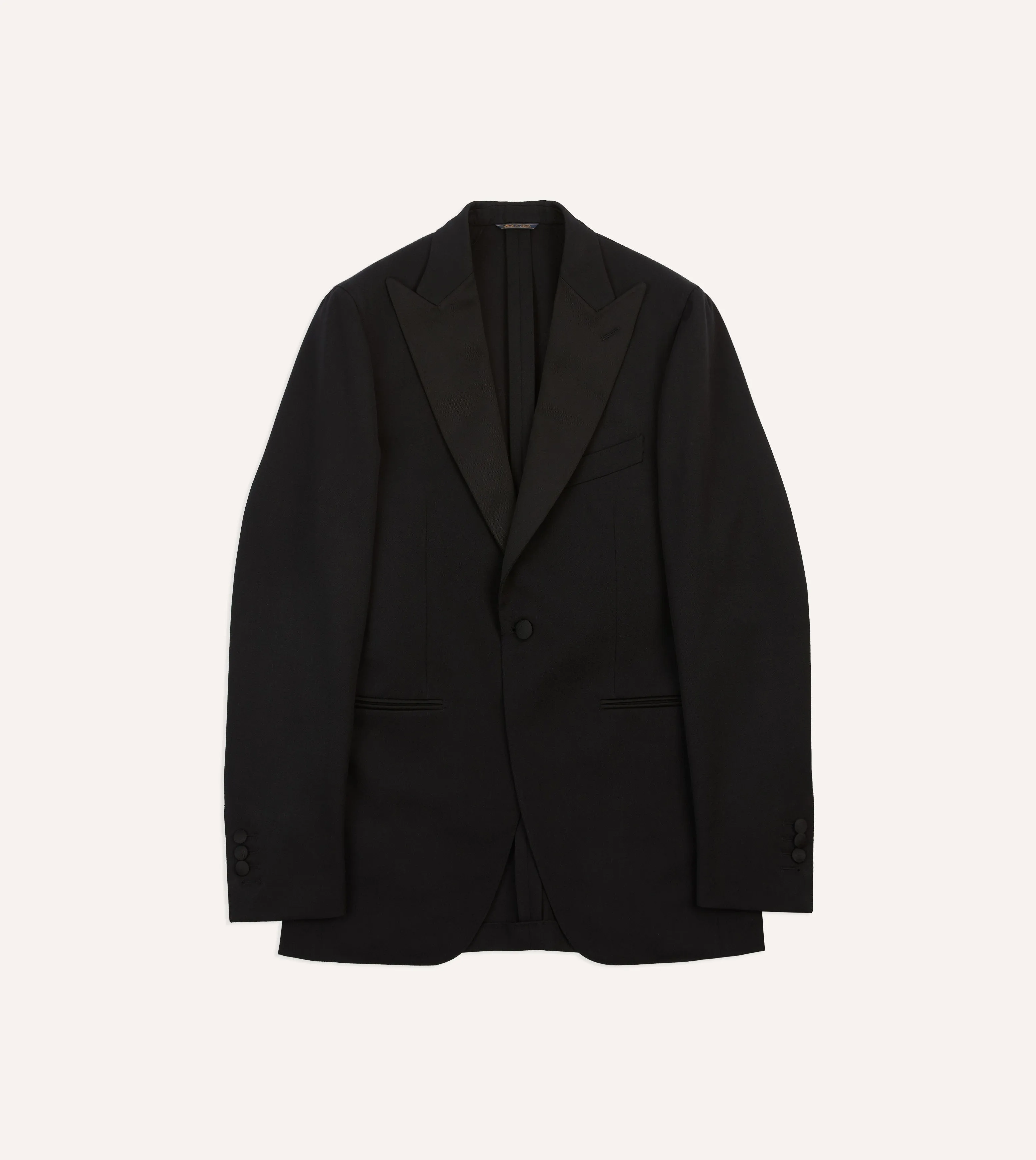 Black Barathea Wool Dinner Jacket sold by Drake's London
