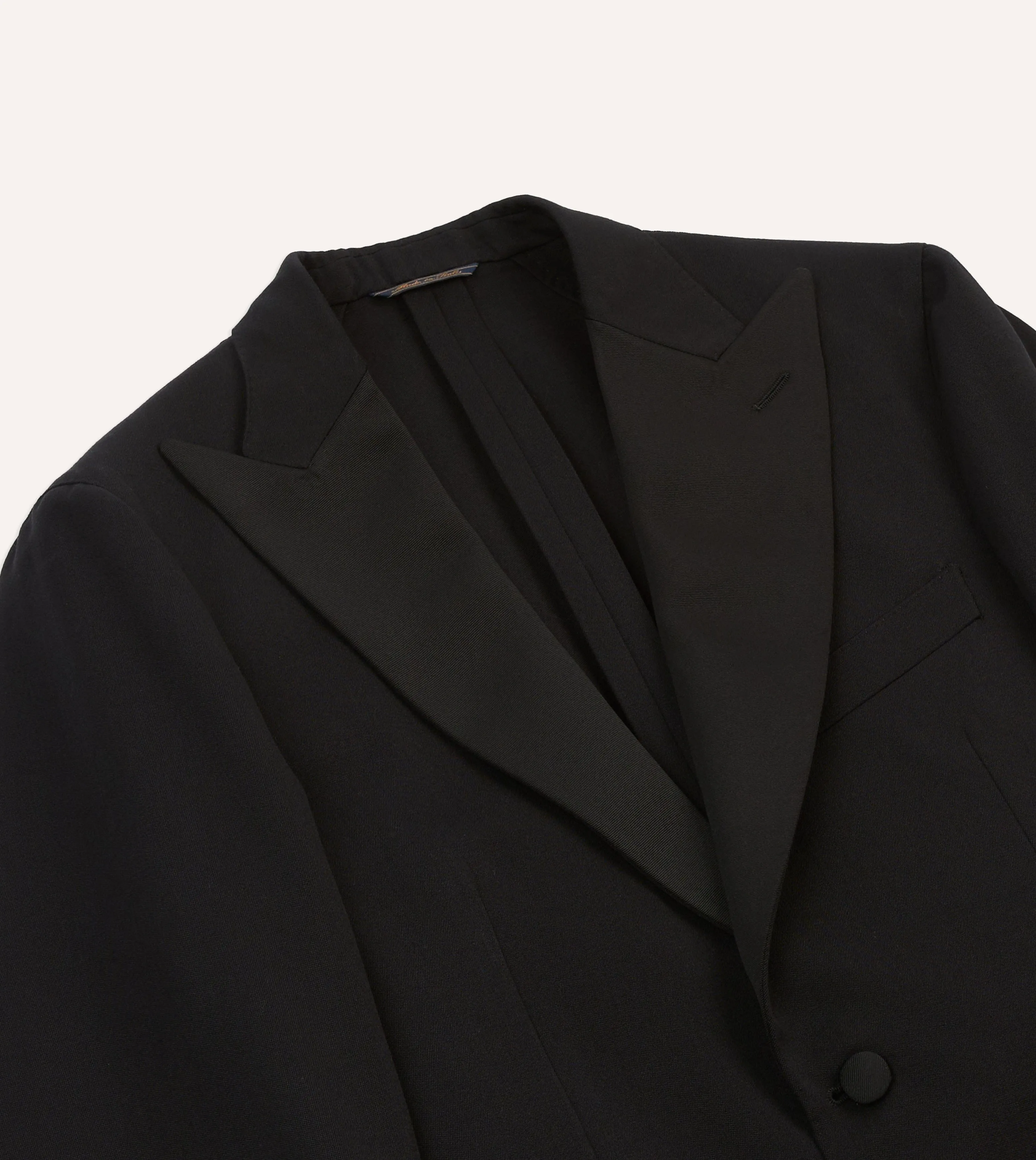 Black Barathea Wool Dinner Jacket sold by Drake's London product image thumbnail 3